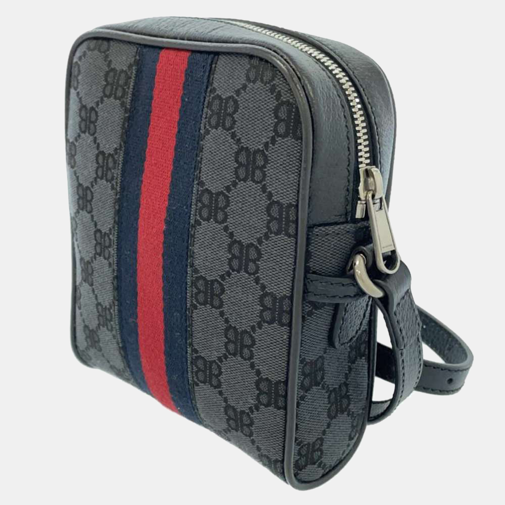 

Gucci x Balenciaga Black Supreme Canvas The Hacker Project Web Shoulder Bag