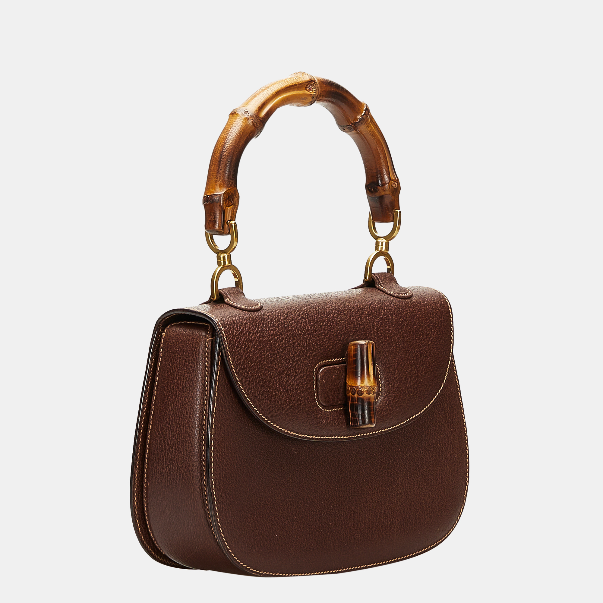 

Gucci Brown Bamboo Top Handle Handbag