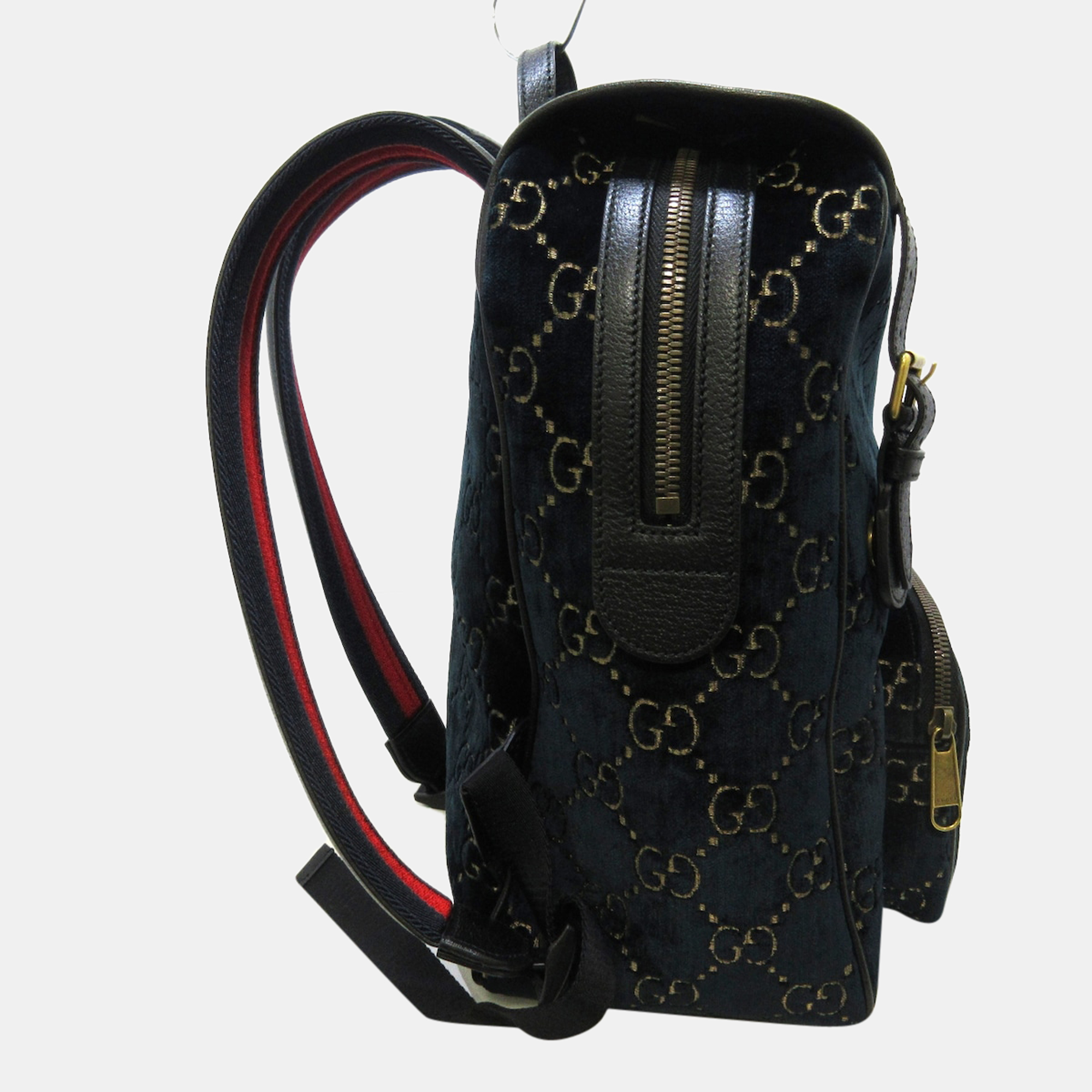 

Gucci Blue Velvet Leather GG Backpack