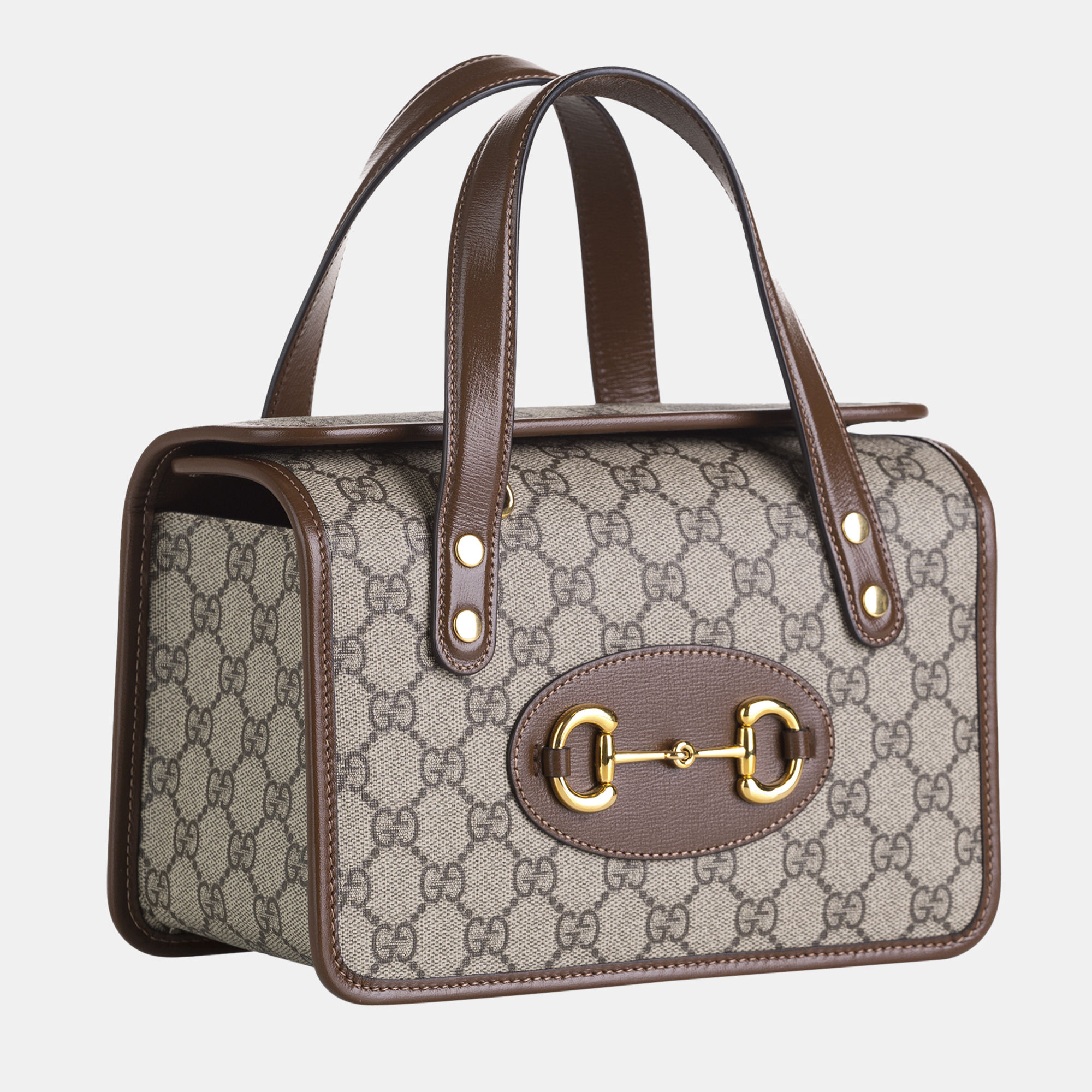 

Gucci Brown GG Mini 1955 Horsebit Top Handle Bag