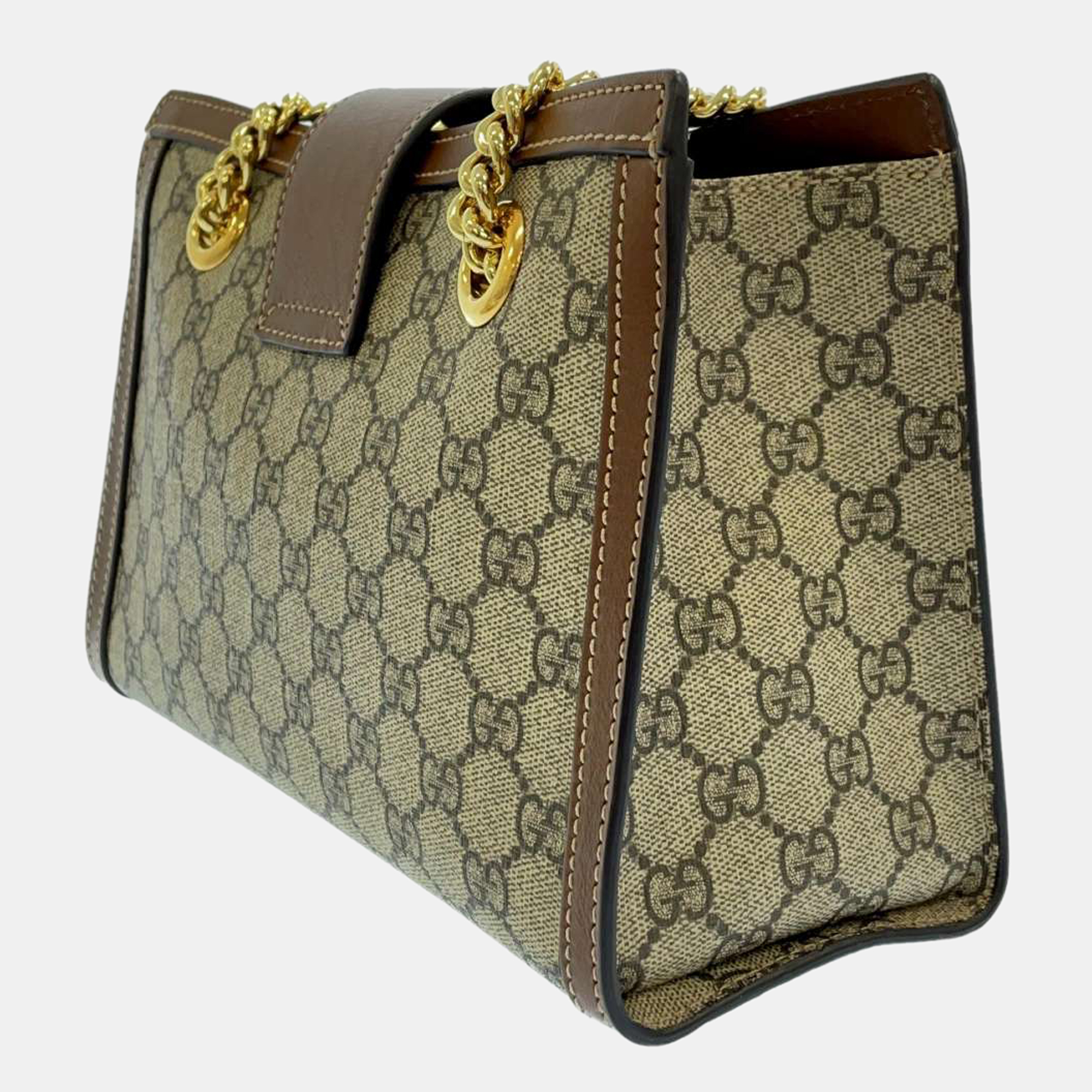 

Gucci GG Supreme  Padlock Shoulder Bag, Brown