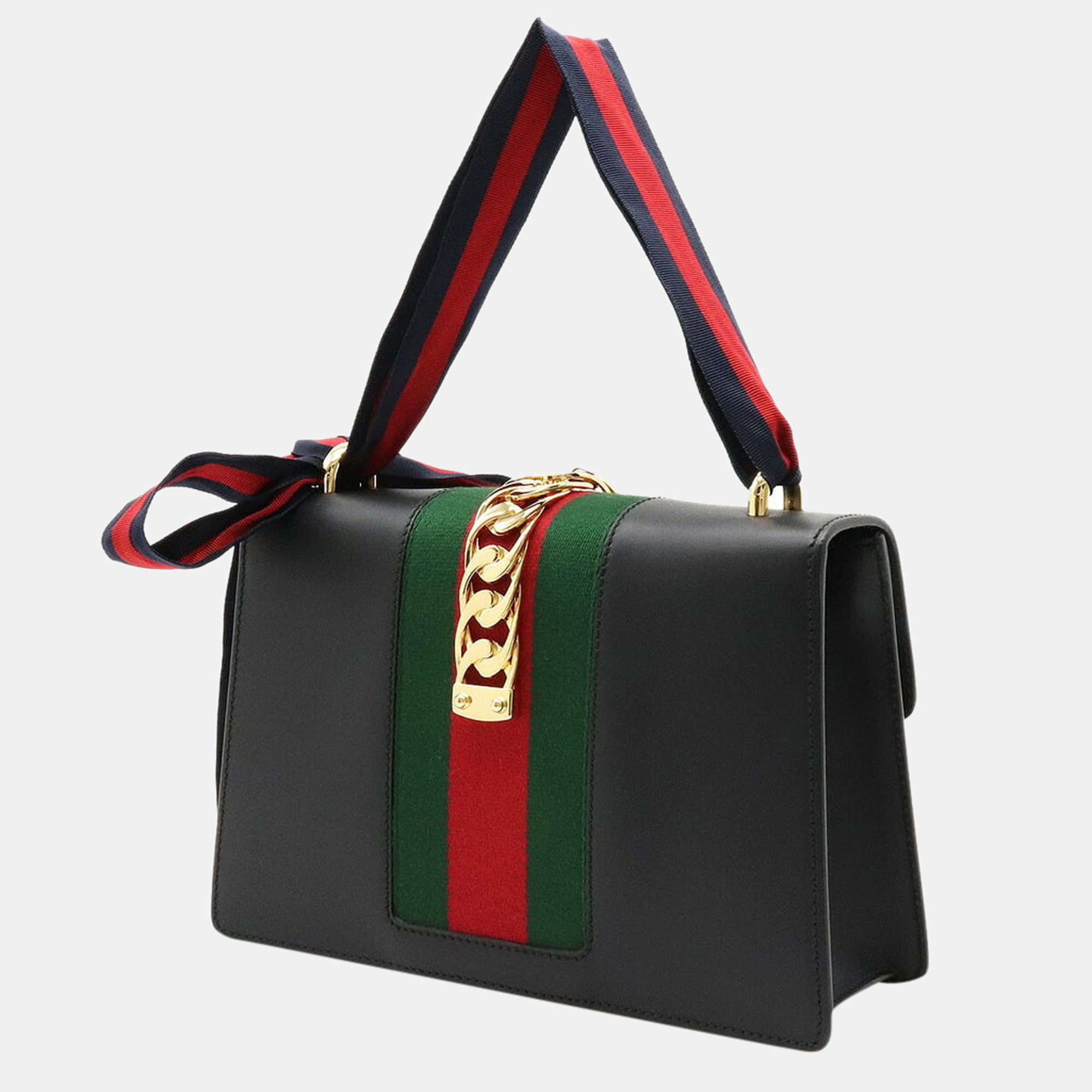 

Gucci Black Leather Ribbon Sylvie Shoulder Bag