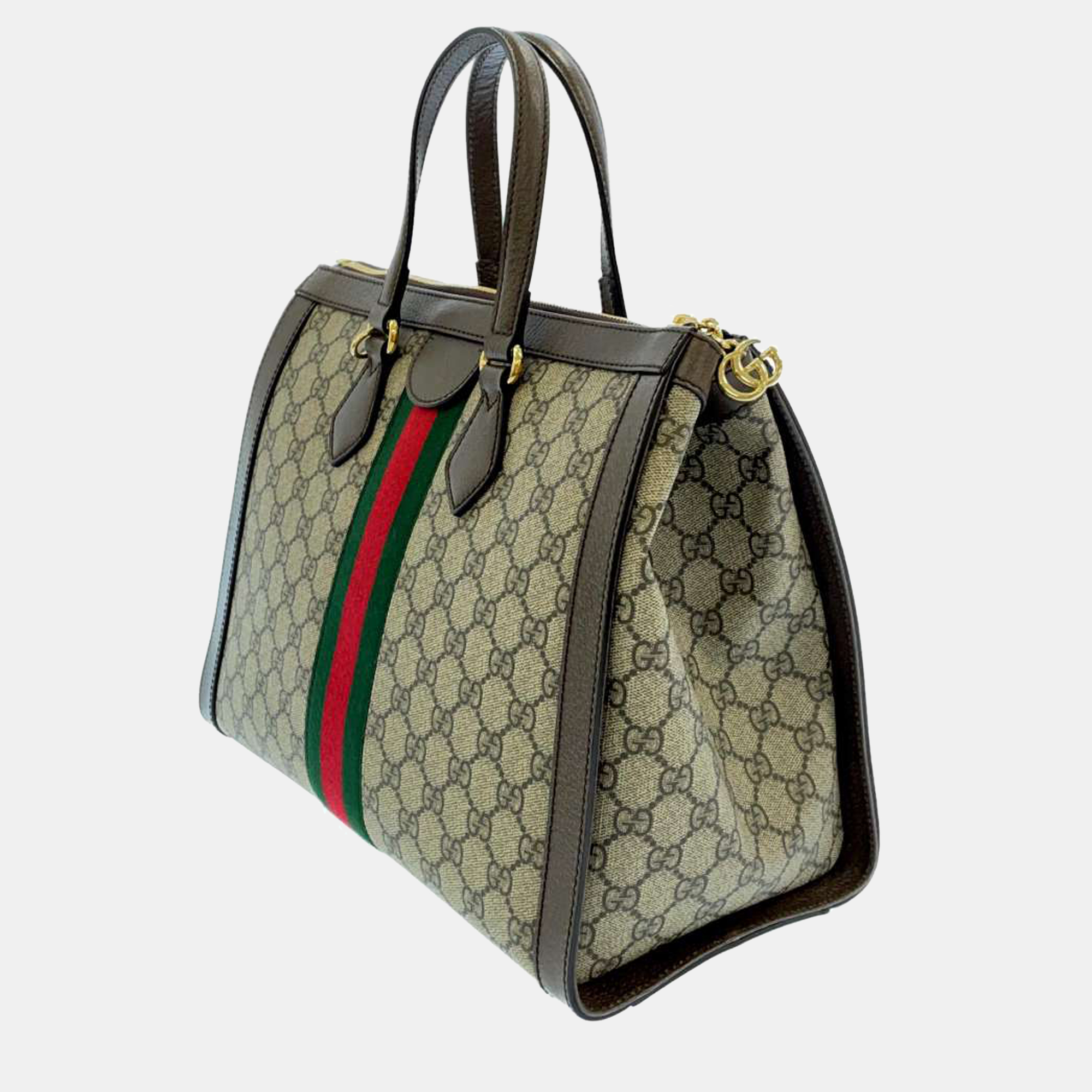 

Gucci Brown/Beige GG Supreme Canvas and Leather Medium Ophidia Tote Bag