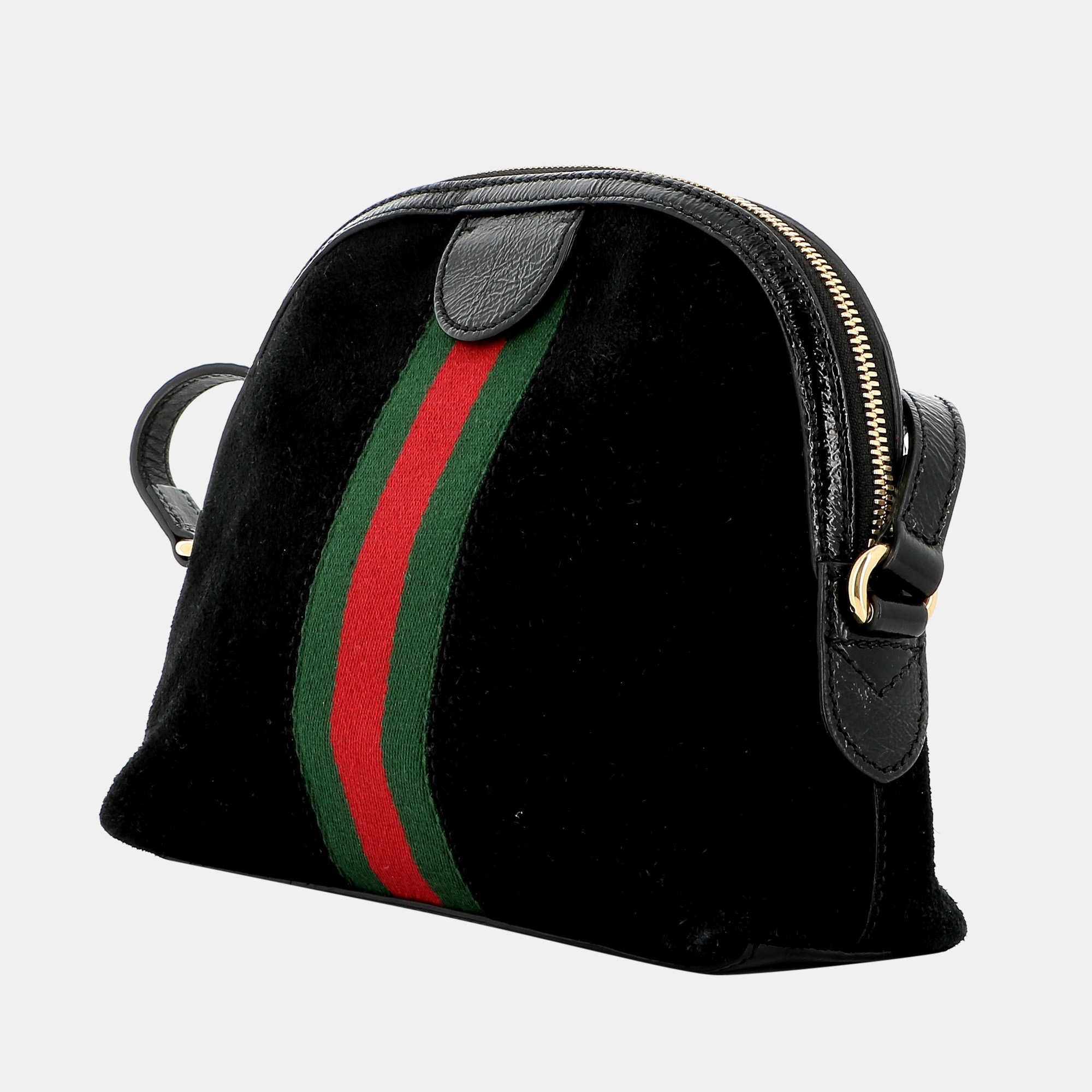 

Gucci Black Suede Ophidia Web Shoulder Bag