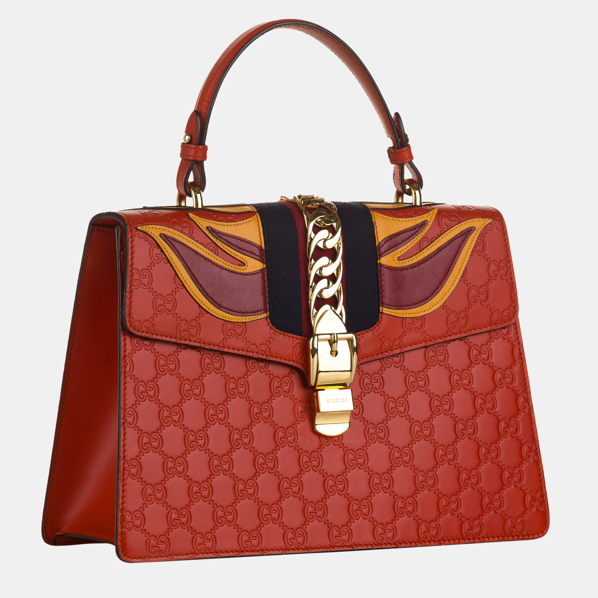 

Gucci Orange Medium Guccissima Flame Sylvie