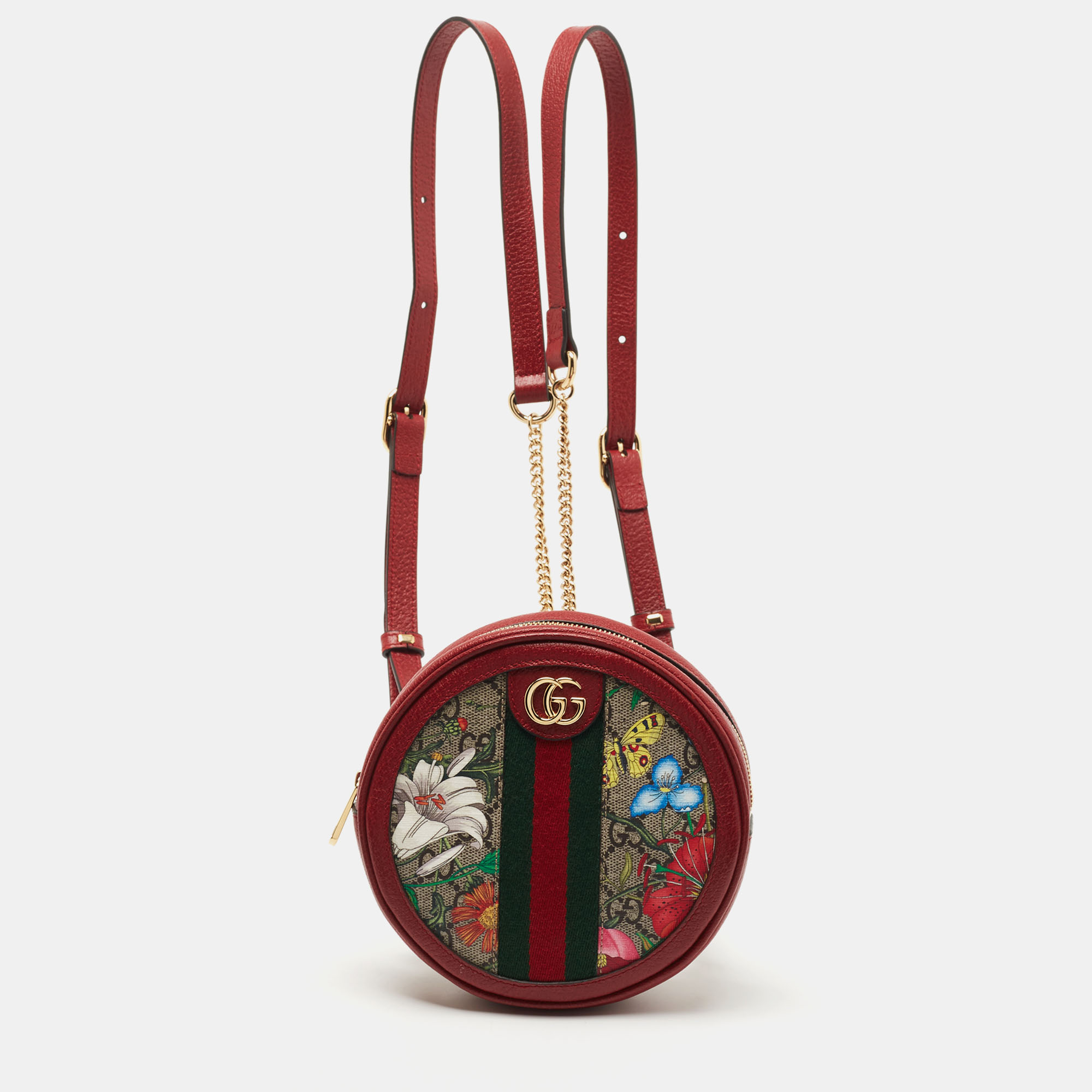 GUCCI Pre-owned Multicolor Gg Supreme Canvas And Leather Ophidia Round Flora Bag