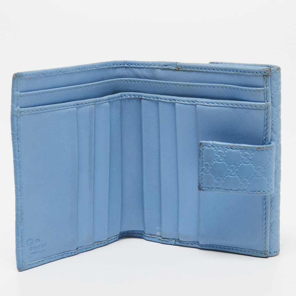 

Gucci Blue Microguccissima Leather Compact Wallet