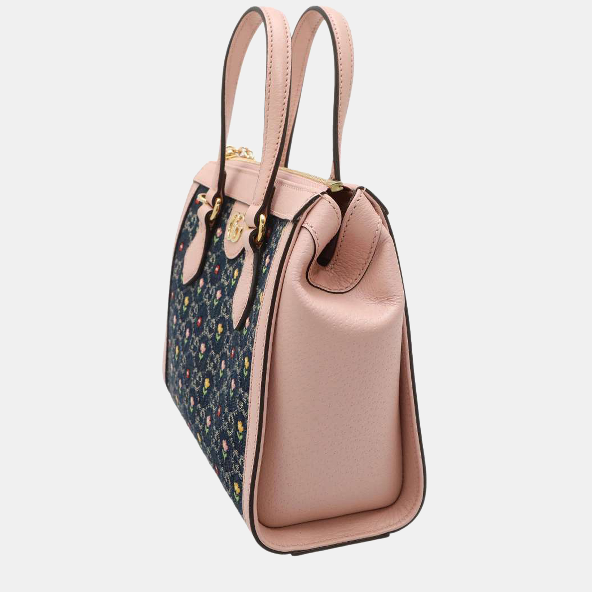 

Gucci Pink/Blue Denim and Leather Ophidia Tote Bag