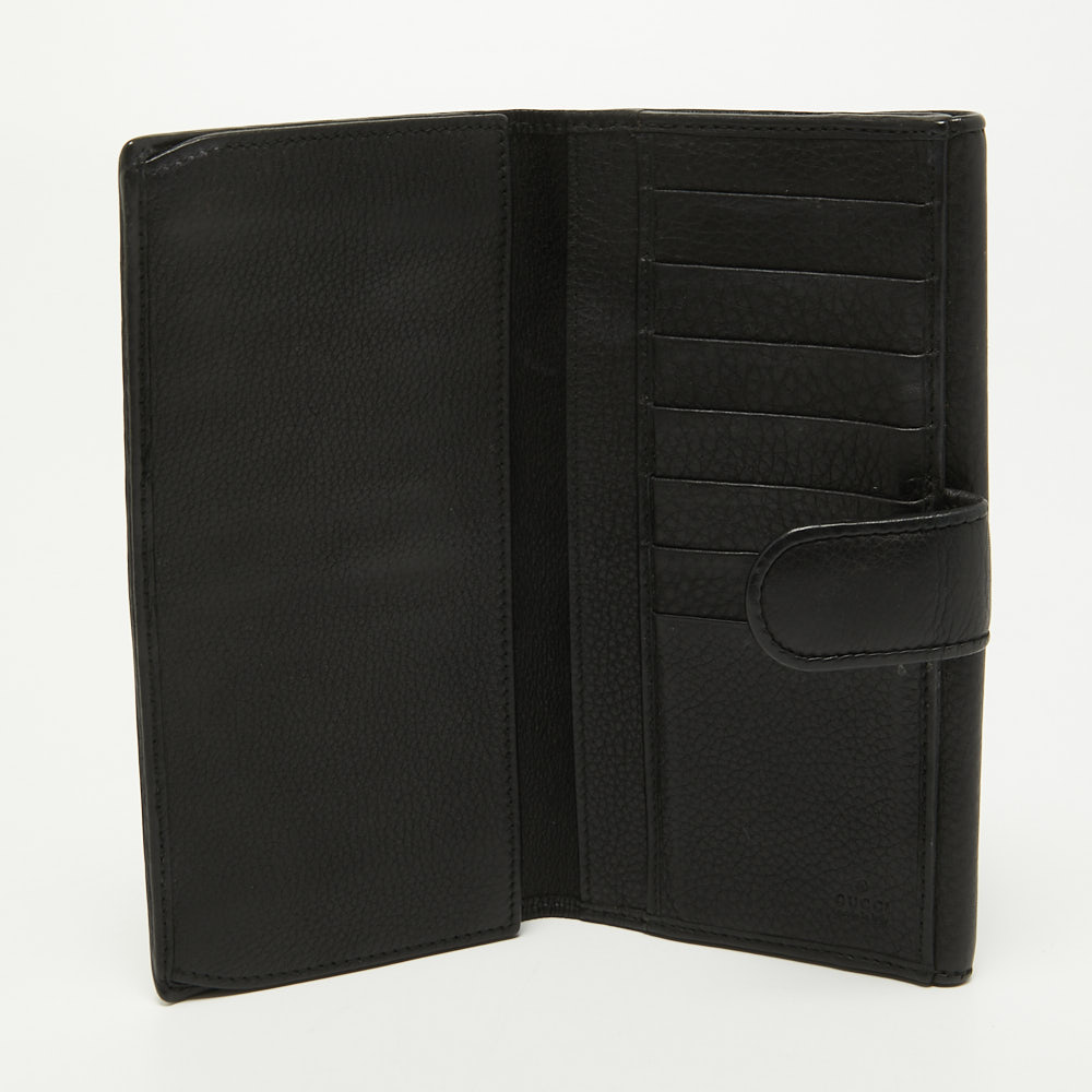 

Gucci Black Leather 1973 Flap Continental Wallet