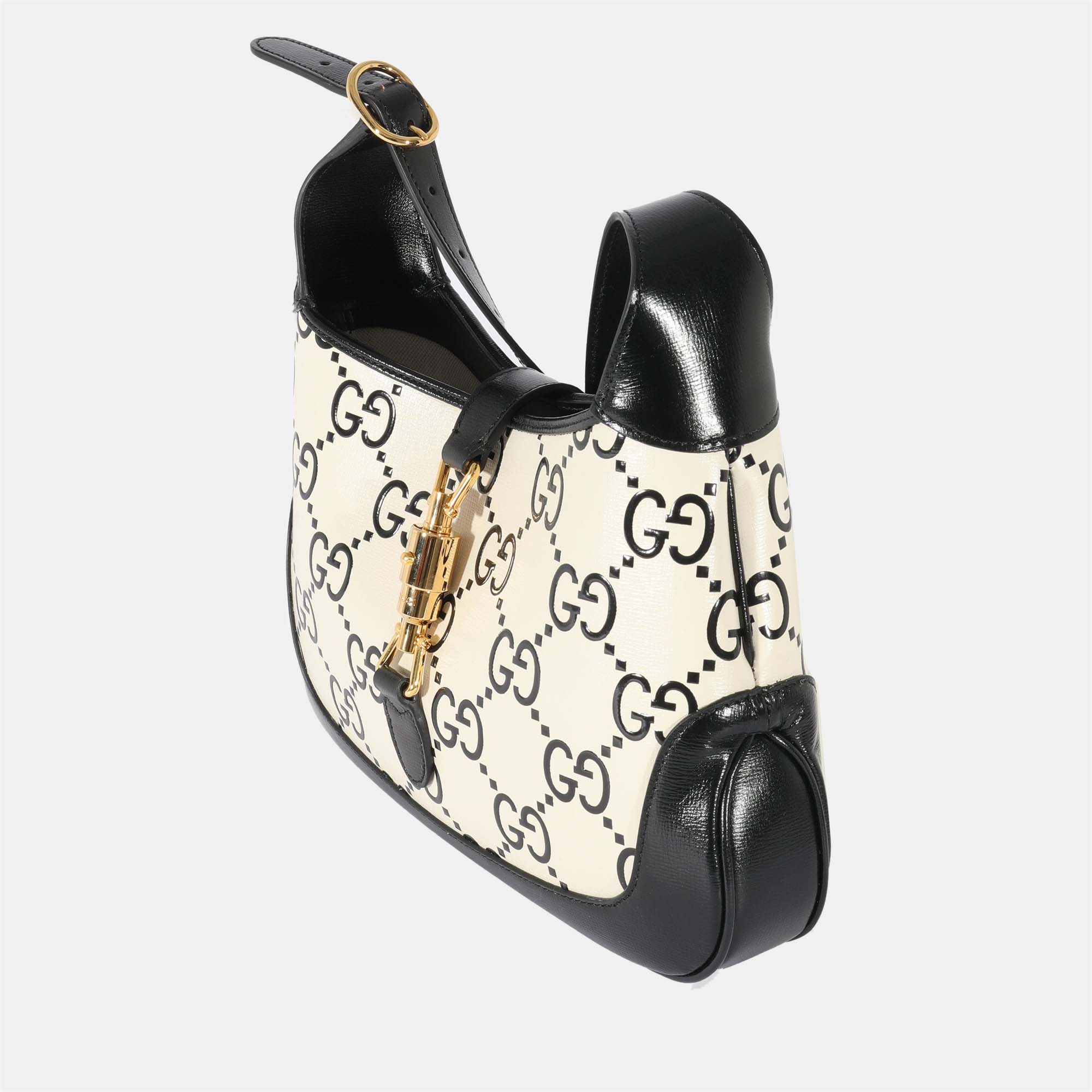 

Gucci Black White GG Small Jackie 1961 Bag