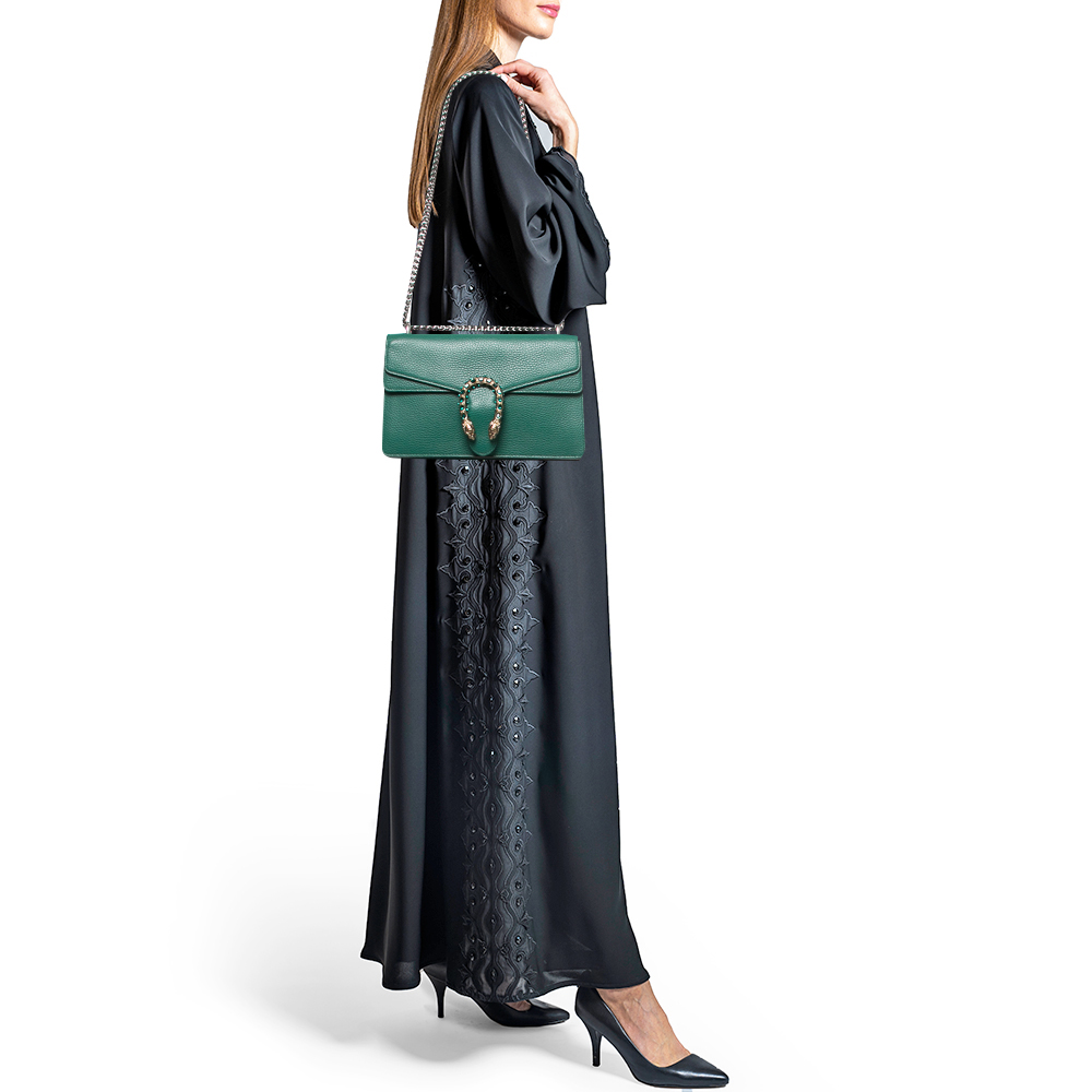 

Gucci Green Leather Small Dionysus Shoulder Bag