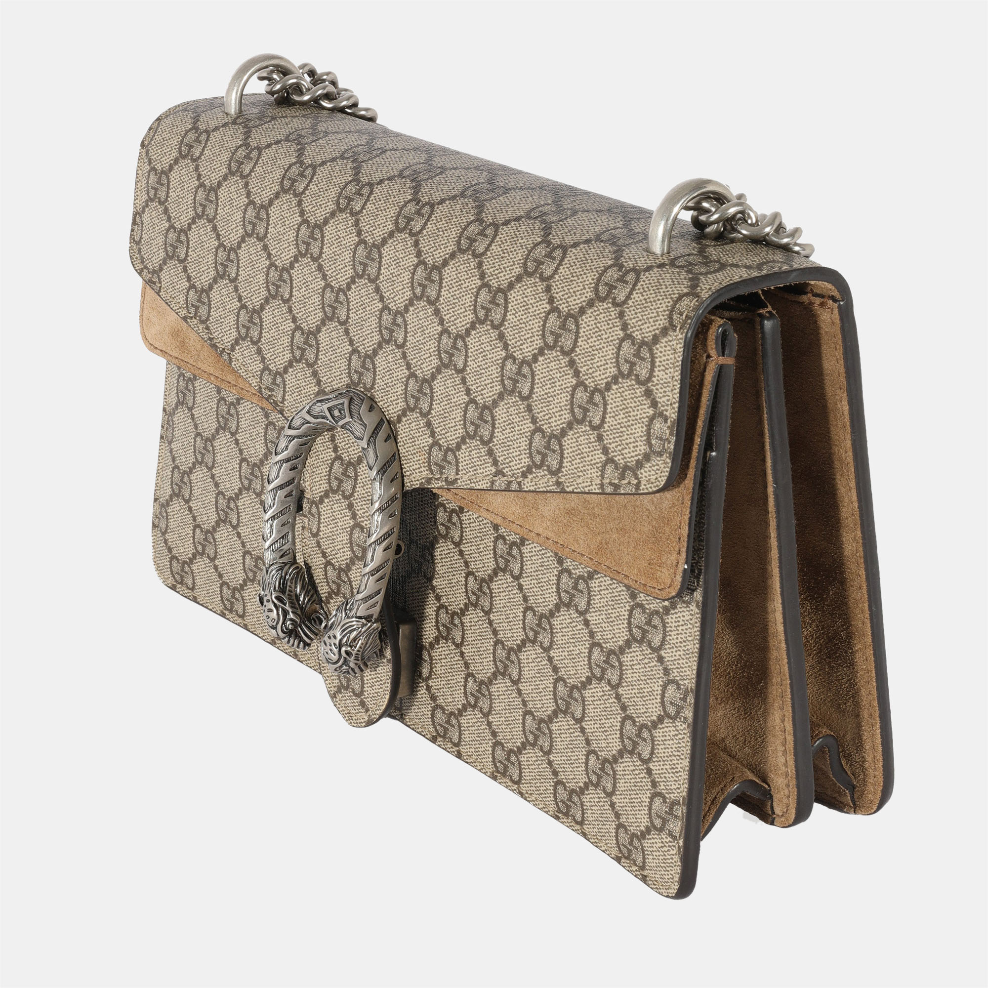 

Gucci Beige GG Supreme Canvas and Suede  Dionysus Shoulder Bag