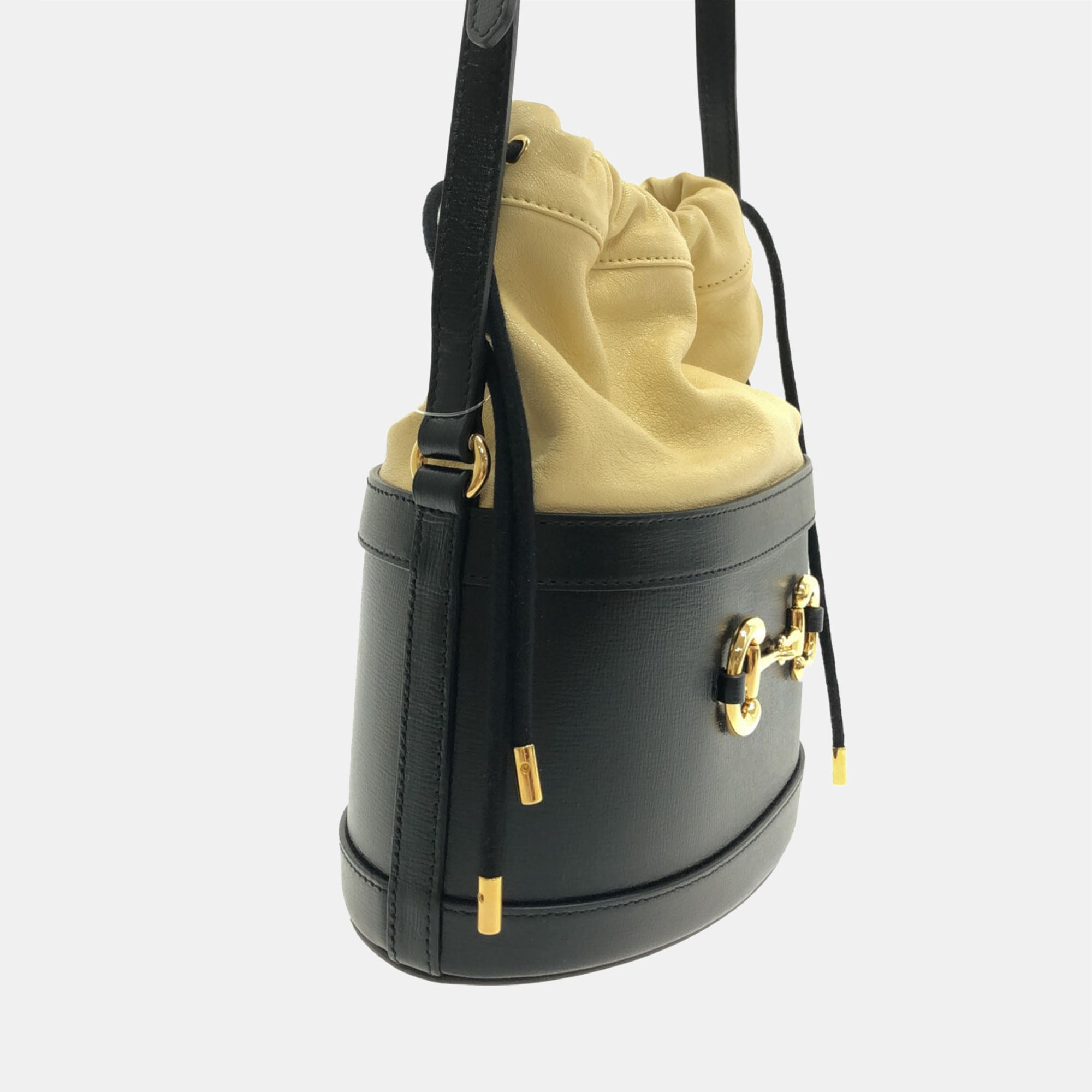 

Gucci Black Leather Horsebit 1955 Bucket Crossbody Bag