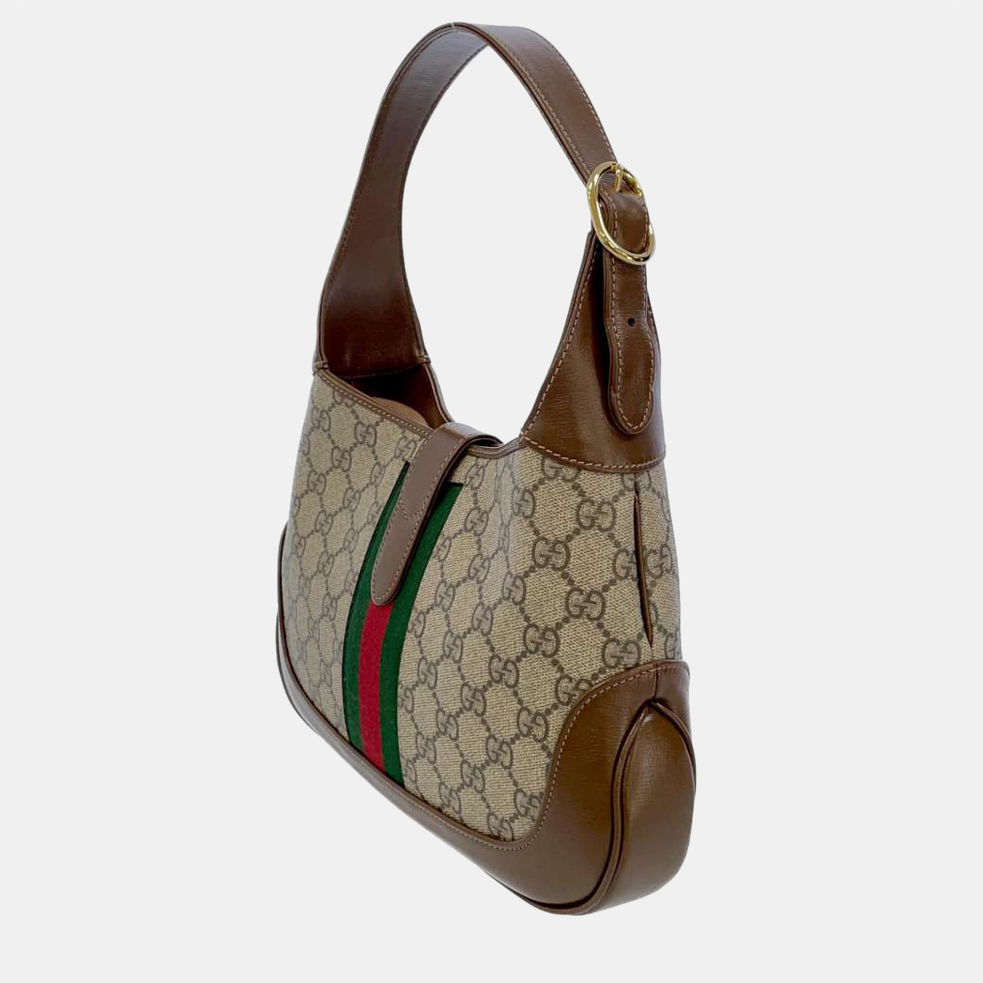 

Gucci Beige/Brown Canvas and Leather  GG Supreme Jackie 1961 Hobo Bag