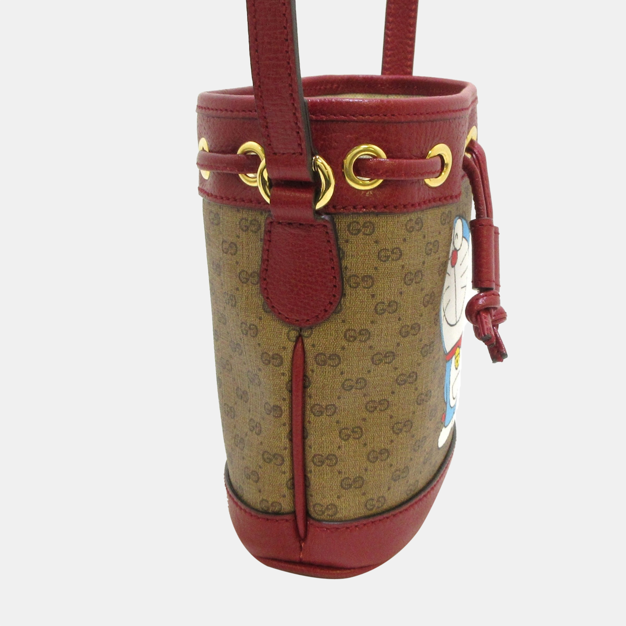 

Gucci X Doraemon Brown/Red GG Canvas Bucket Bag