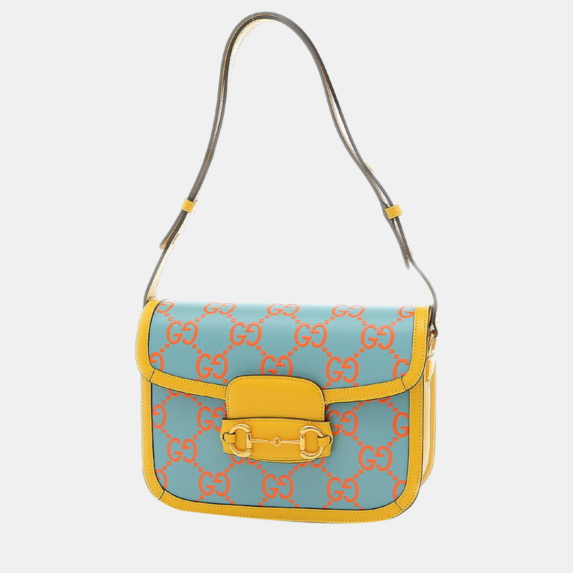 

Gucci Yellow/Blue Leather Horsebit 1955 Shoulder Bag