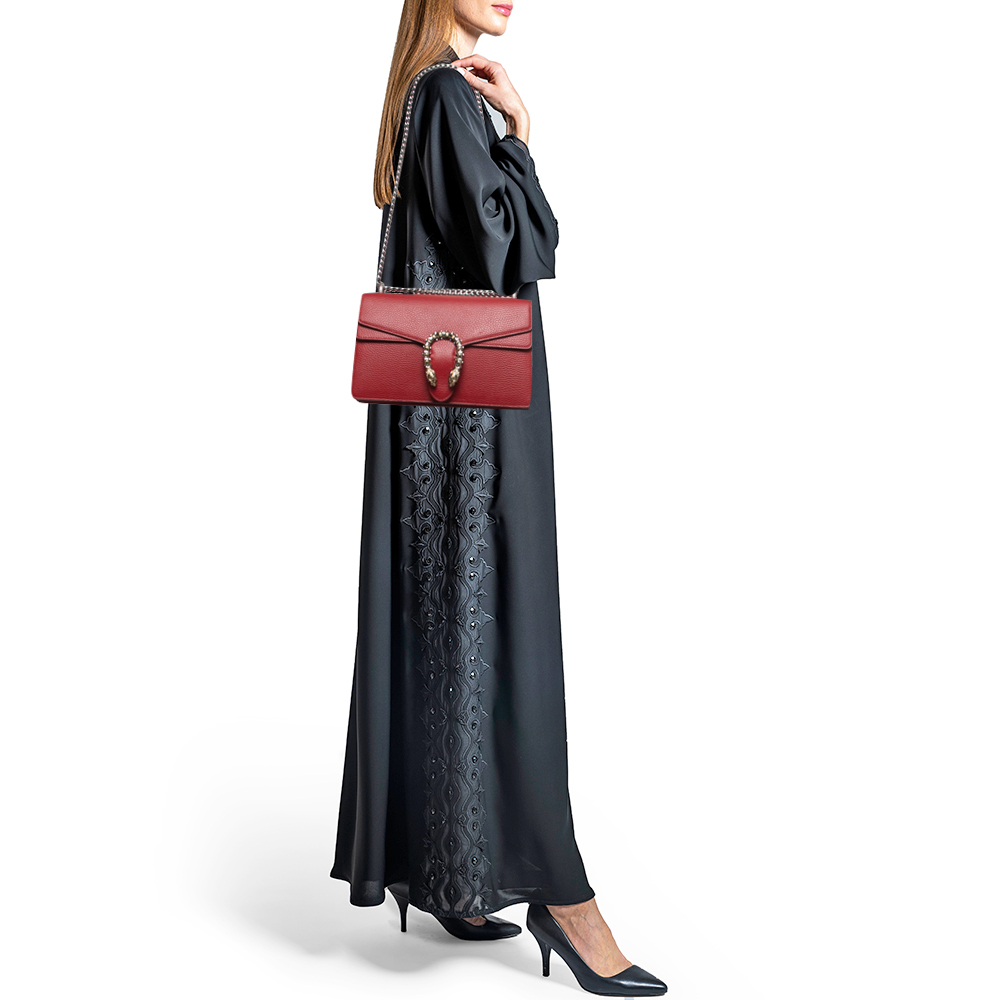 

Gucci Red Leather Small Dionysus Shoulder Bag