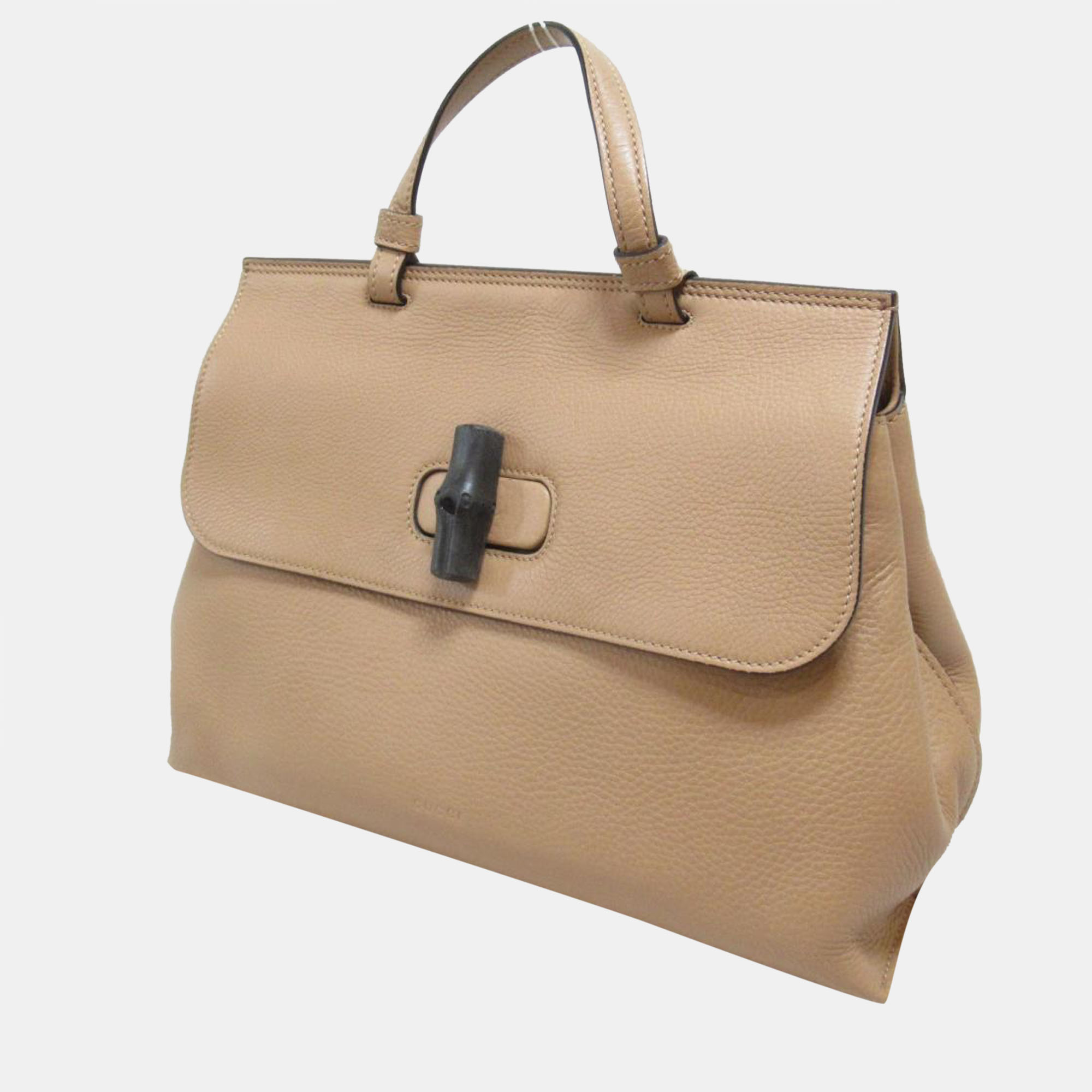 

Gucci Beige Leather Medium Bamboo Daily Top Handle Bag