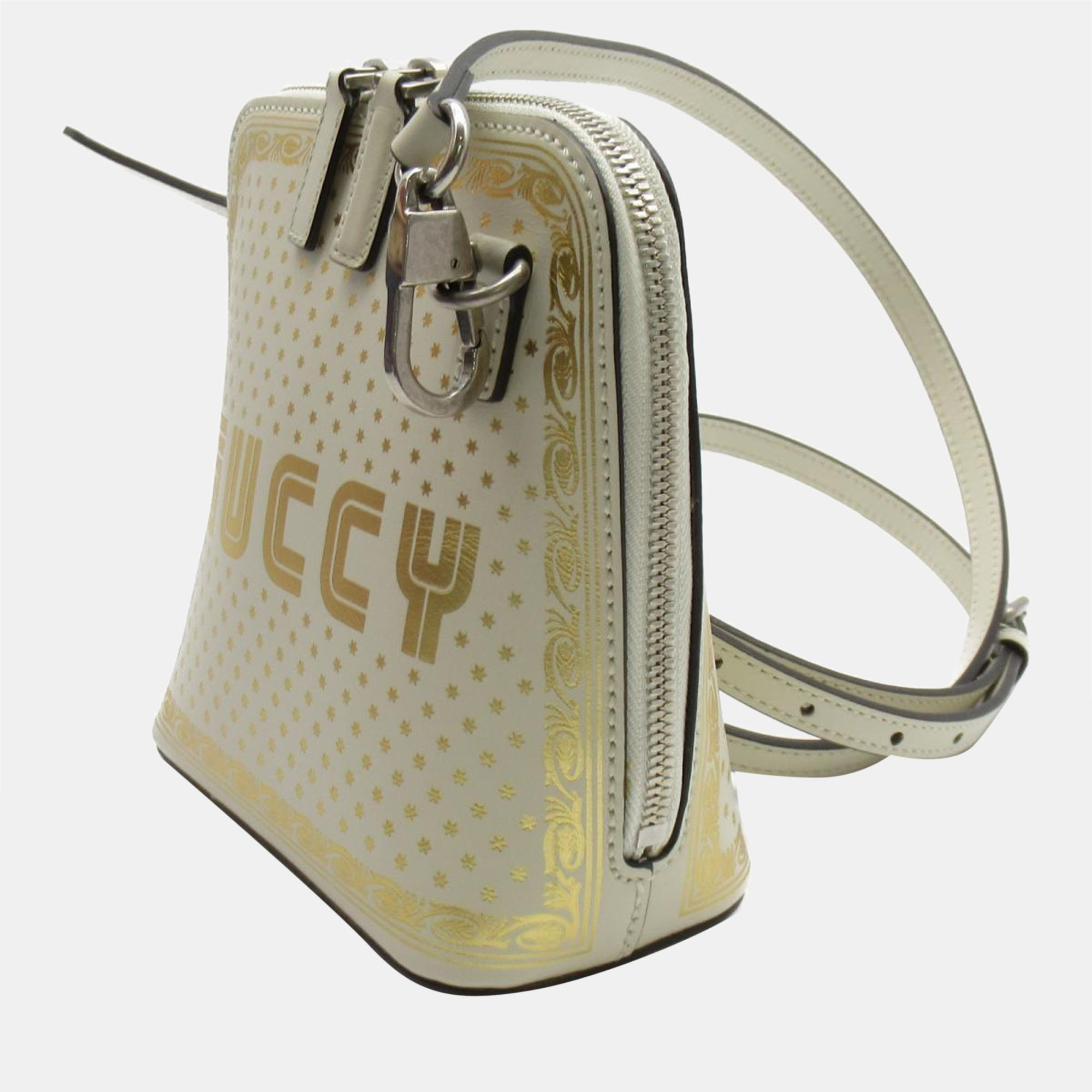 

Gucci x Sega White/Gold Guccy Stars Mini Dome Shoulder Bag