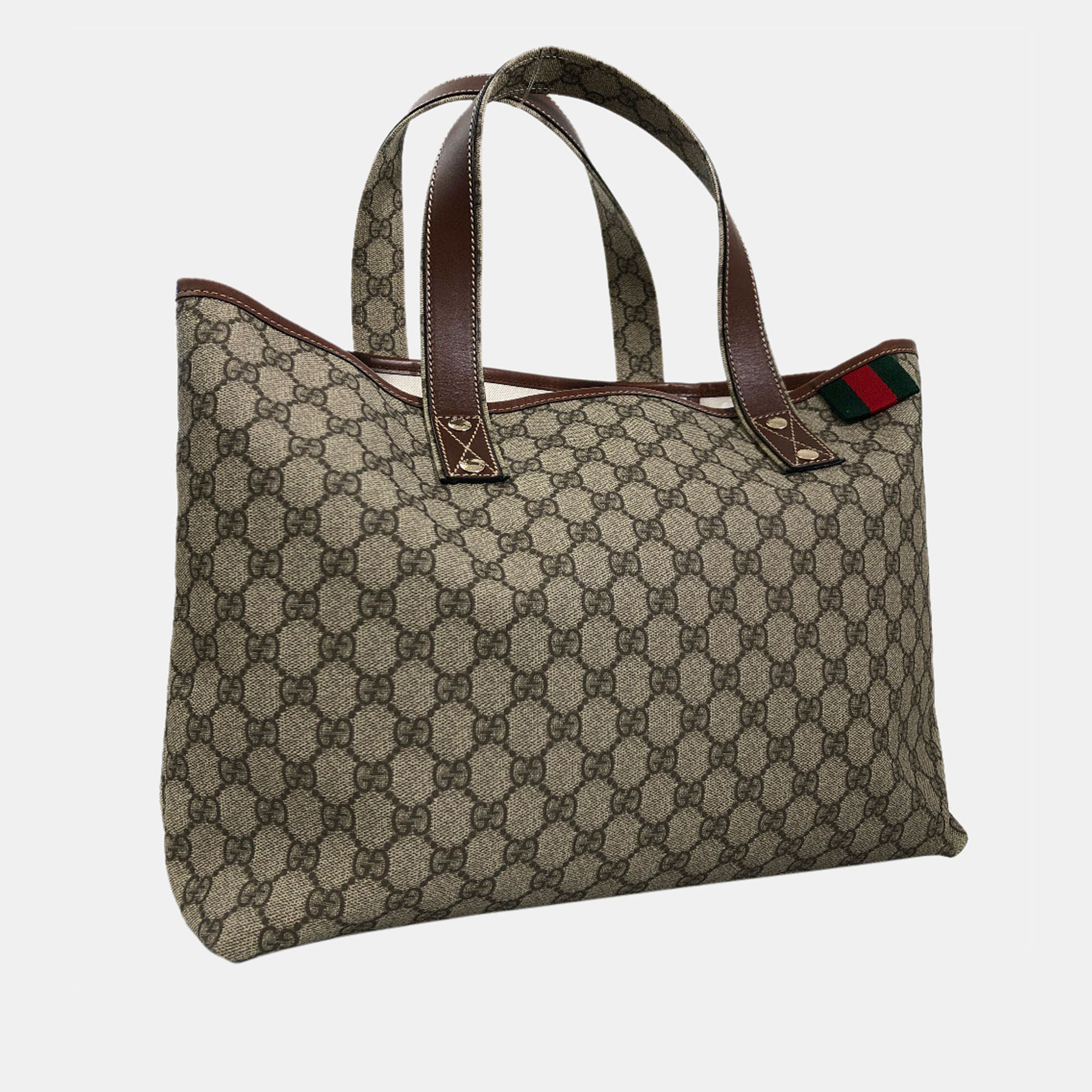 

Gucci Brown Canvas GG Supreme Tote Bag