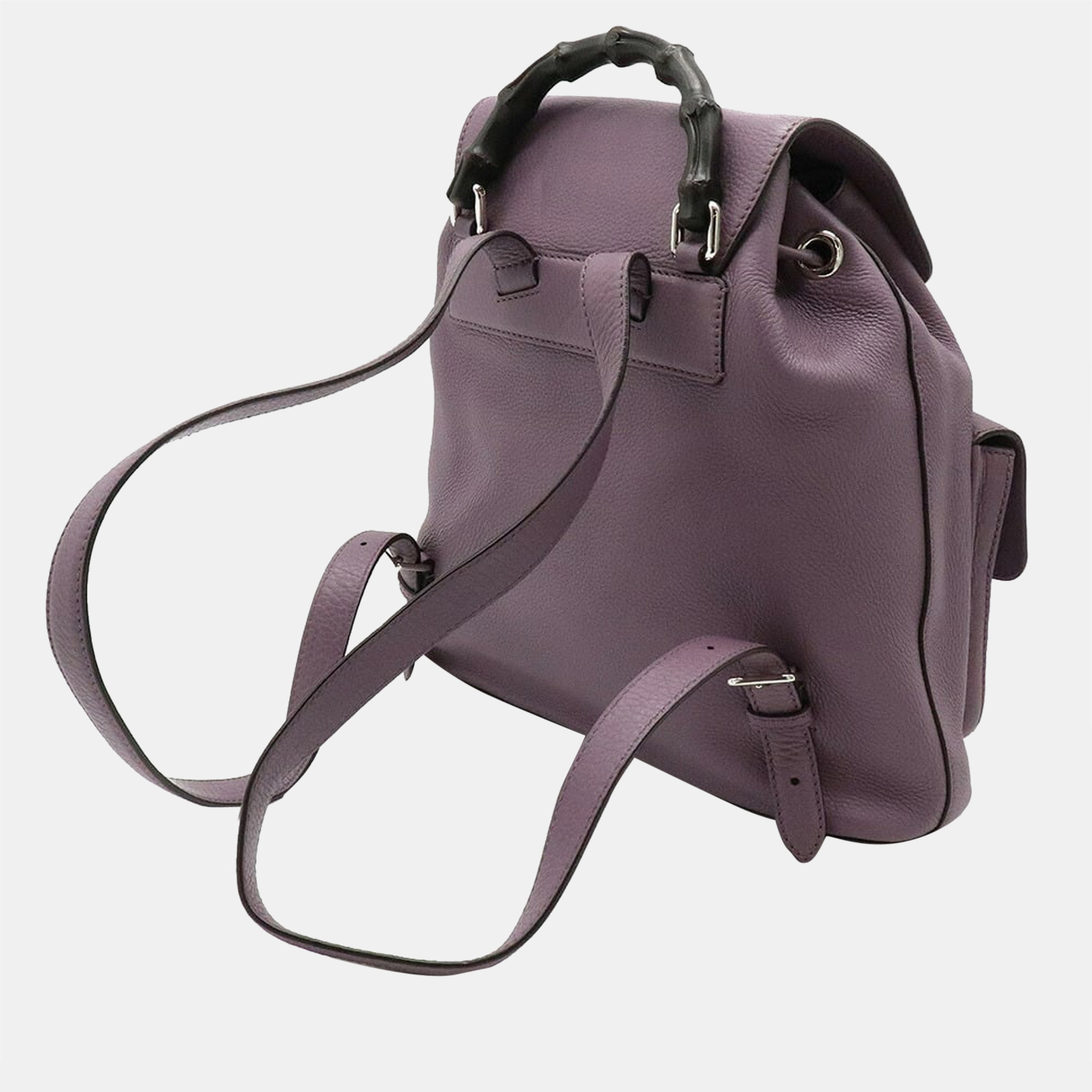 

Gucci Purple Leather Bamboo Backpack