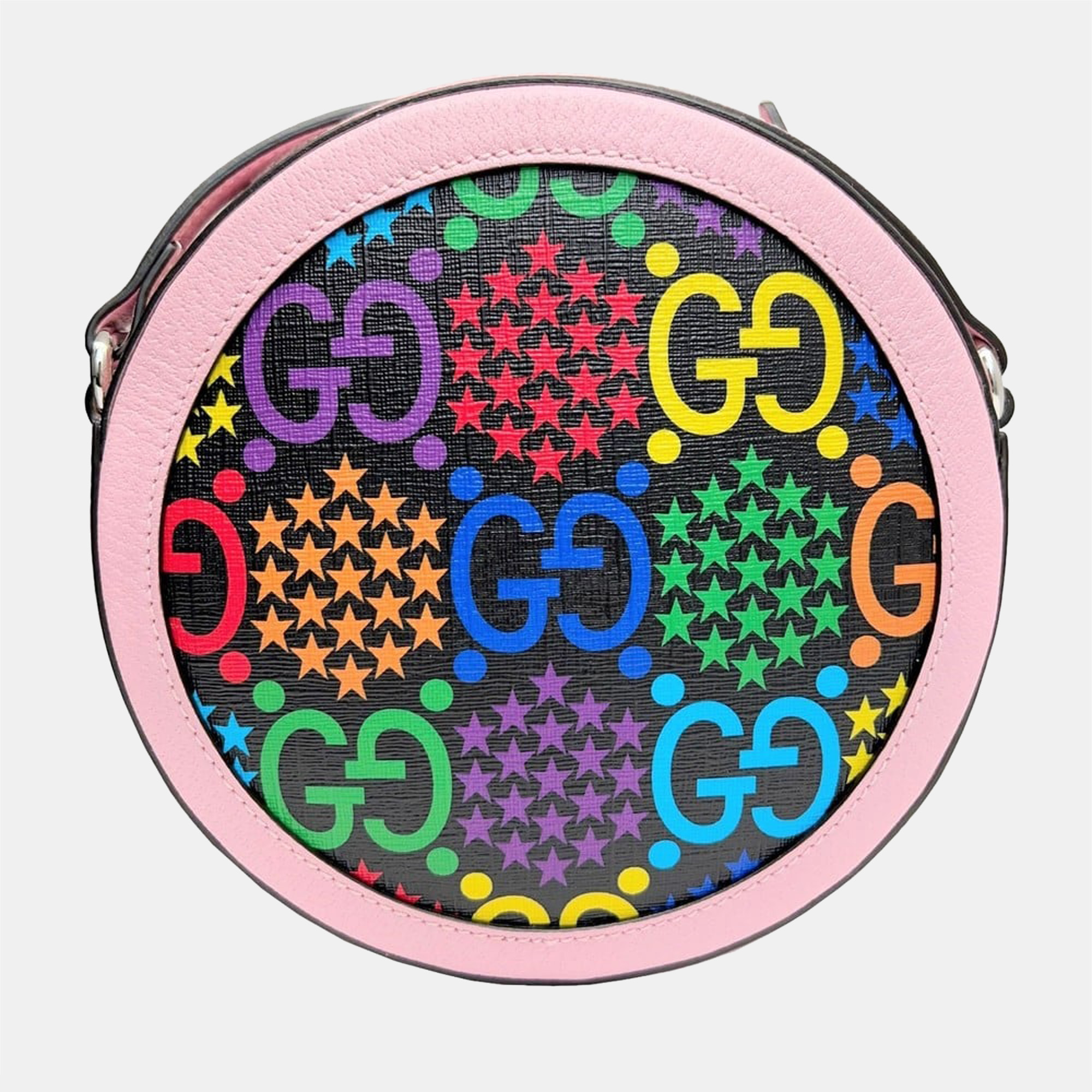 

Gucci Black GG Supreme Monogram Canvas and Leather Psychedelic Round Shoulder Bag