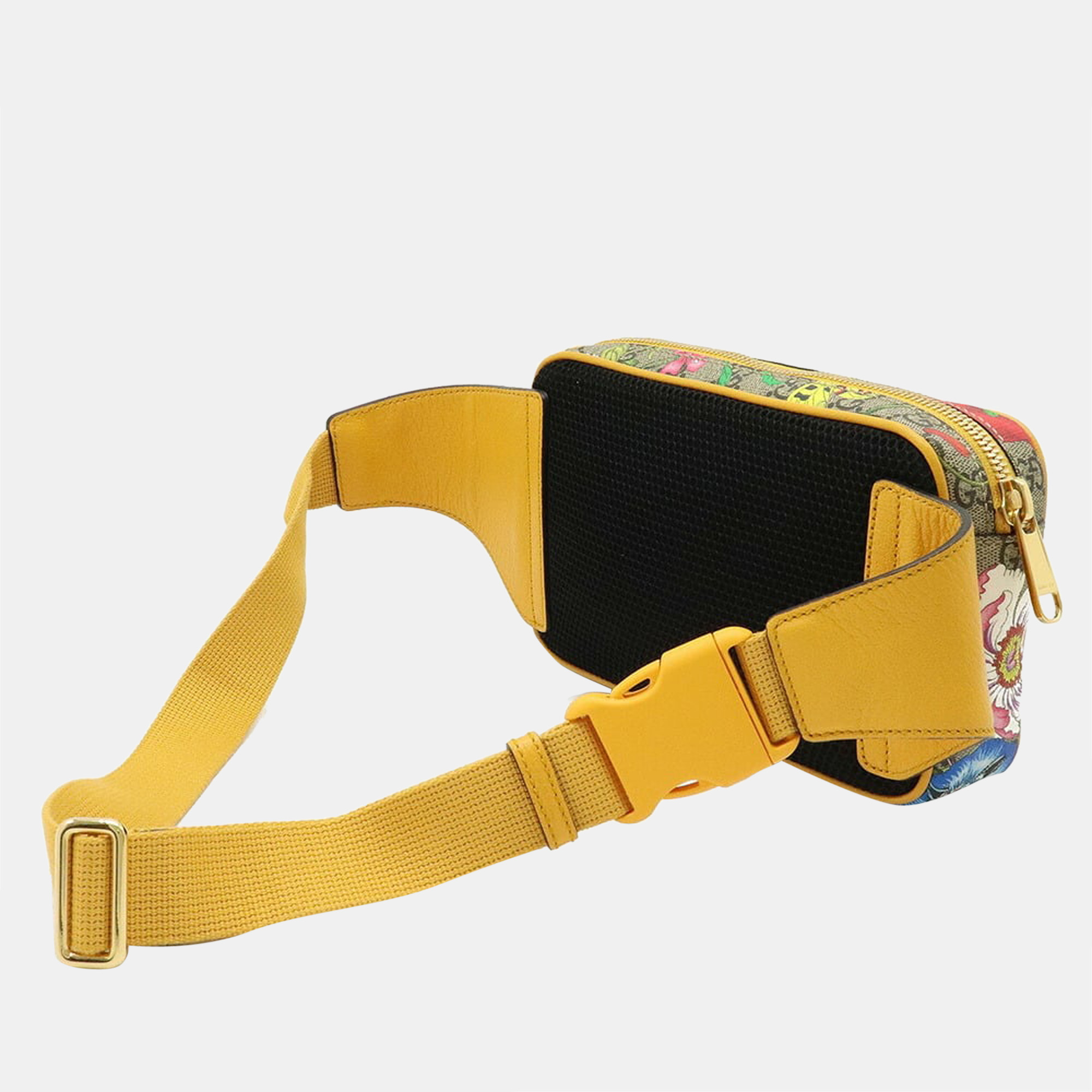 

Gucci Yellow Canvas and Leather Ophidia Belt Bag