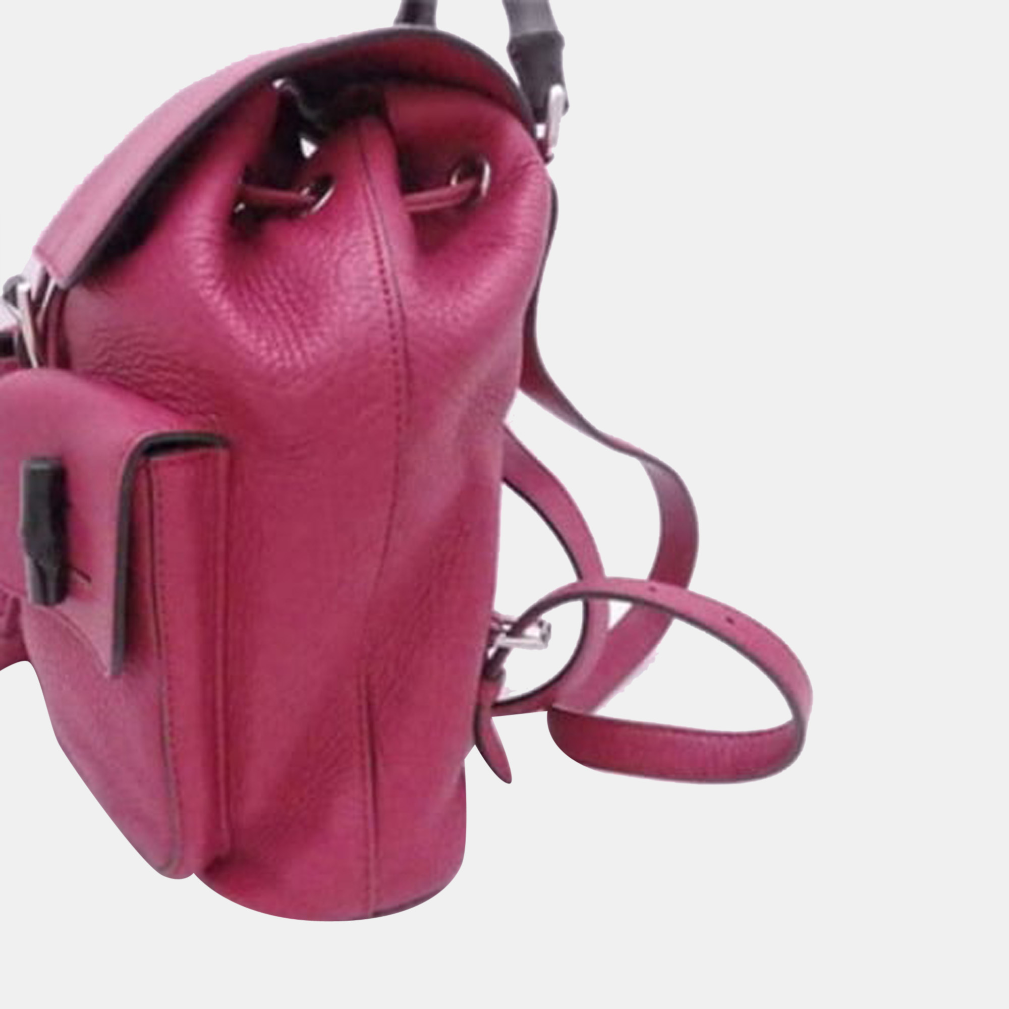 

Gucci Pink Leather Bamboo Backpack