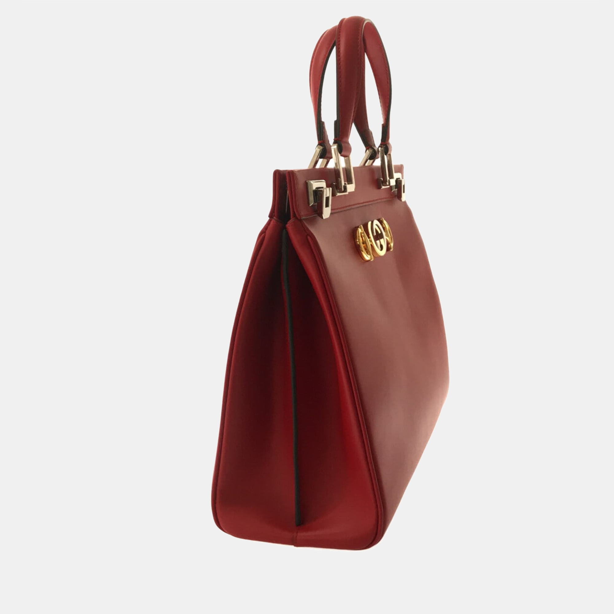 

Gucci Red Leather Zumi Tote Bag