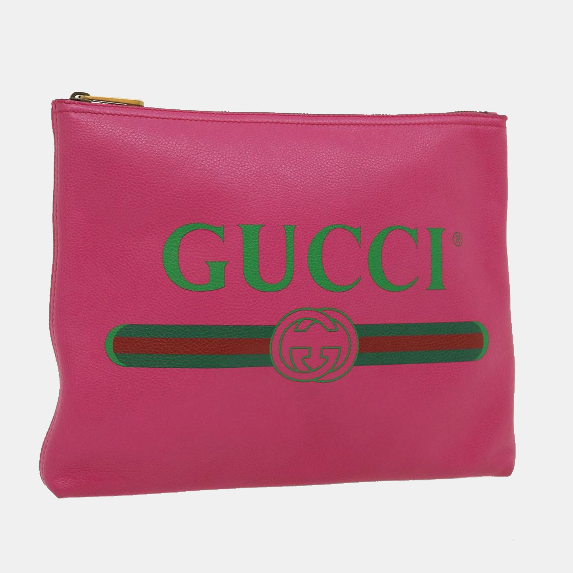 

Gucci Pink Leather Logo Portfolio Clutch