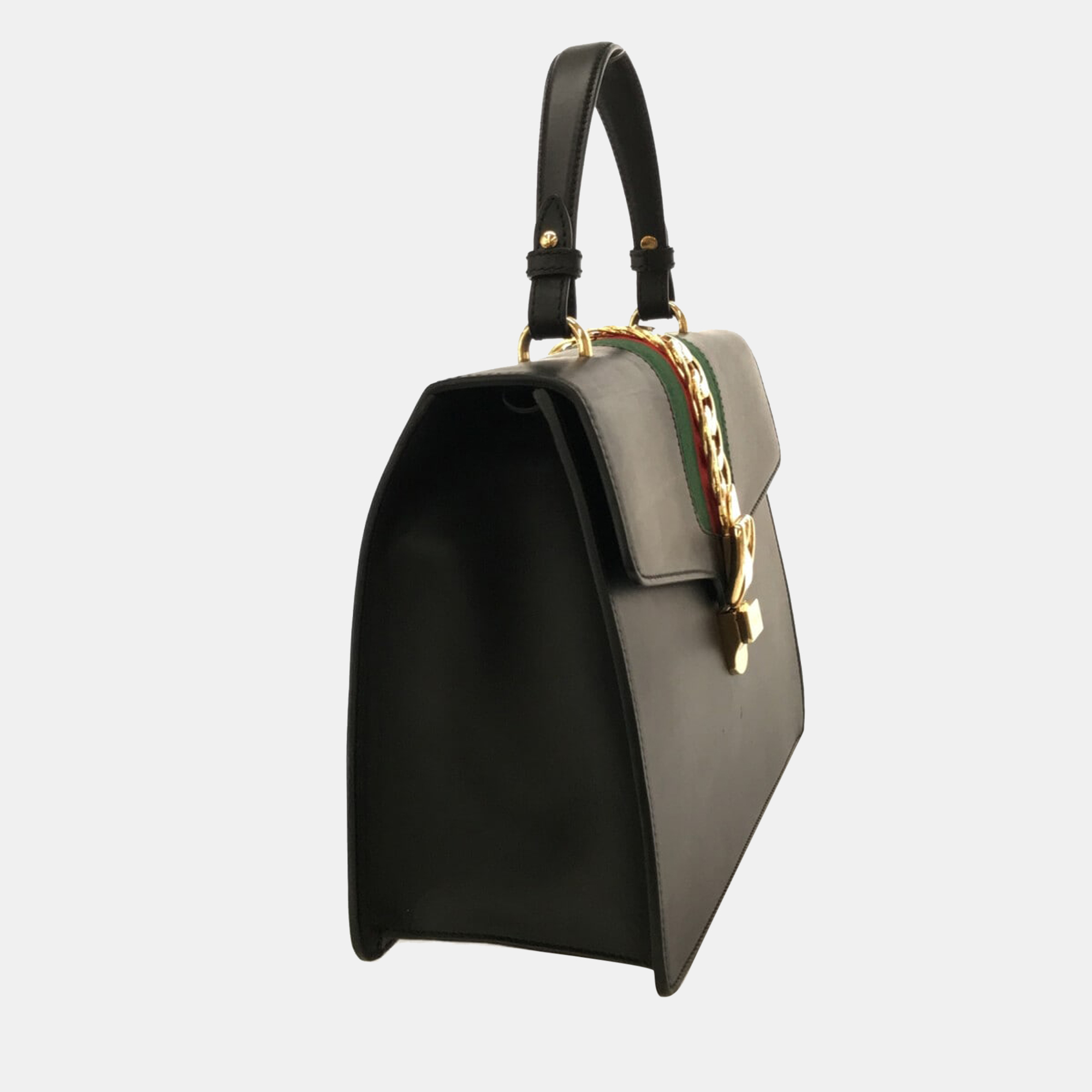 

Gucci Black Leather  Sylvie Top Handle Bag