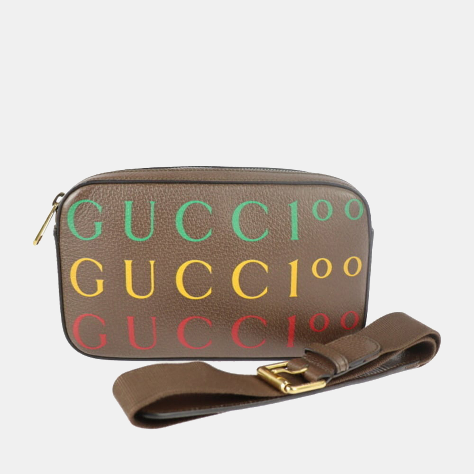 Pre-owned Gucci Multi Leather 100th Anniversary Logo Belt Bag In Multicolor