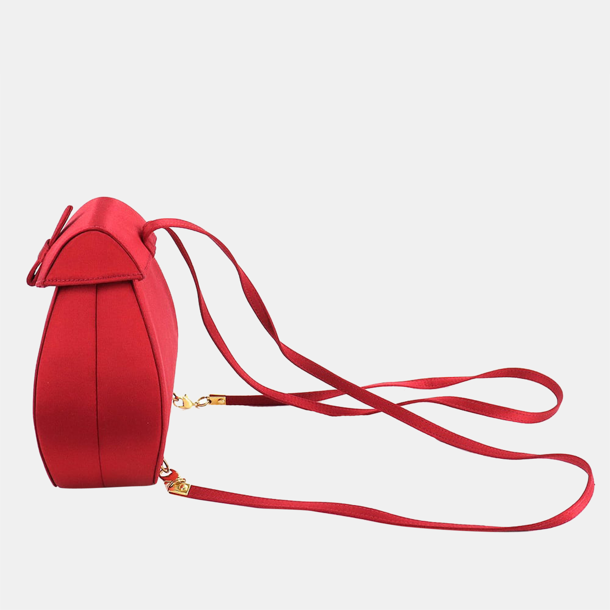 

Gucci Red Satin Horsebit Rhinestone Backpack