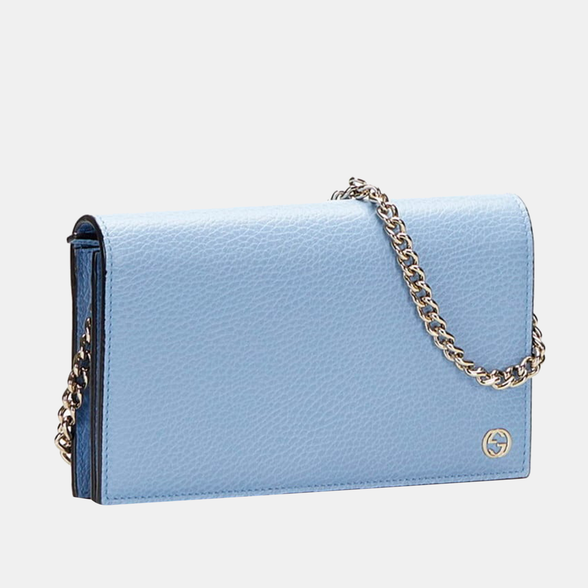 

Gucci Blue Leather Betty Interlocking G Chain Wallet