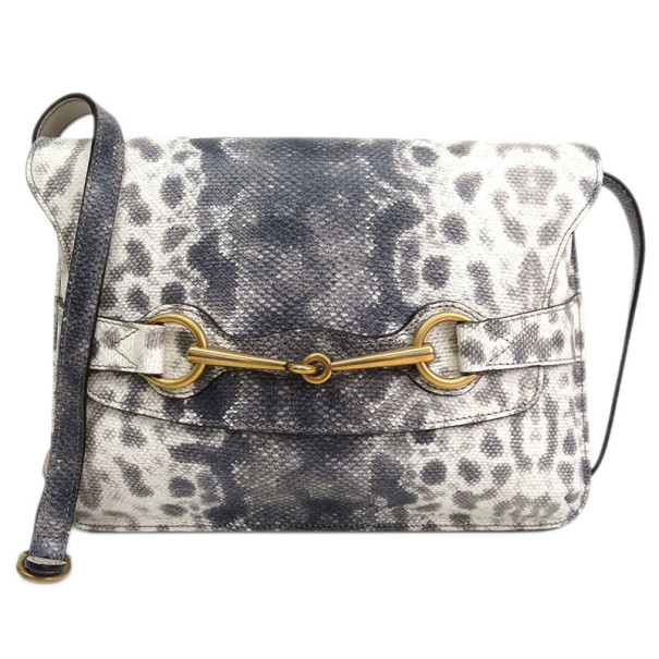 مملوكة مسبقًا Gucci Karung Printed Leather Bright Bit Crossbody