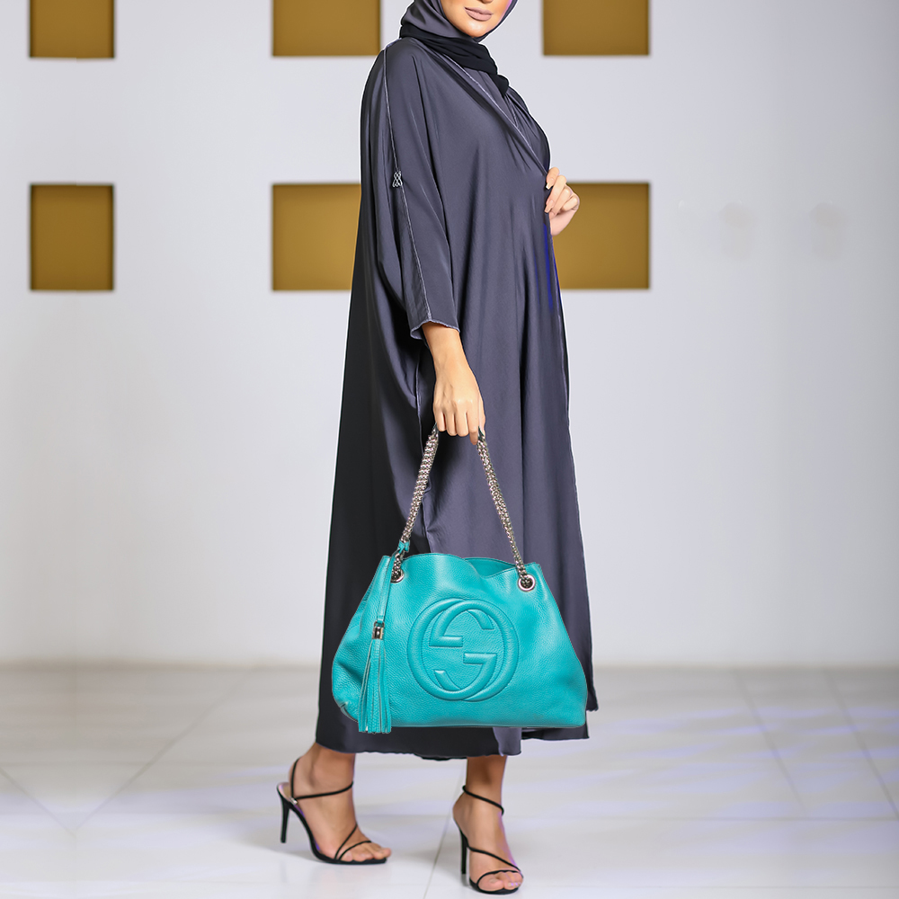 

Gucci Blue Leather Medium Chain Soho Shoulder Bag