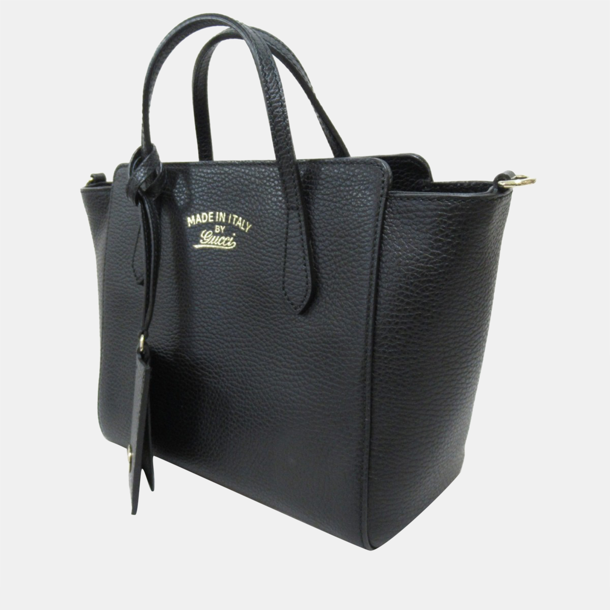 

Gucci Black Leather Swing Tote Bag