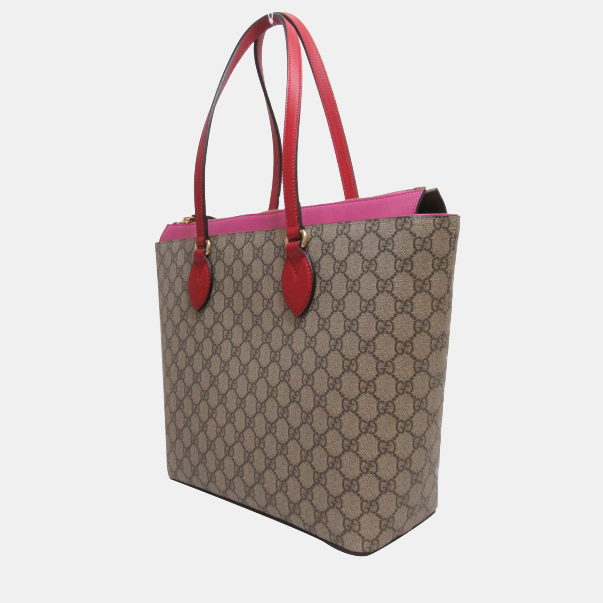 

Gucci Beige GG Supreme Canvas Linea A Zip Tote Bag