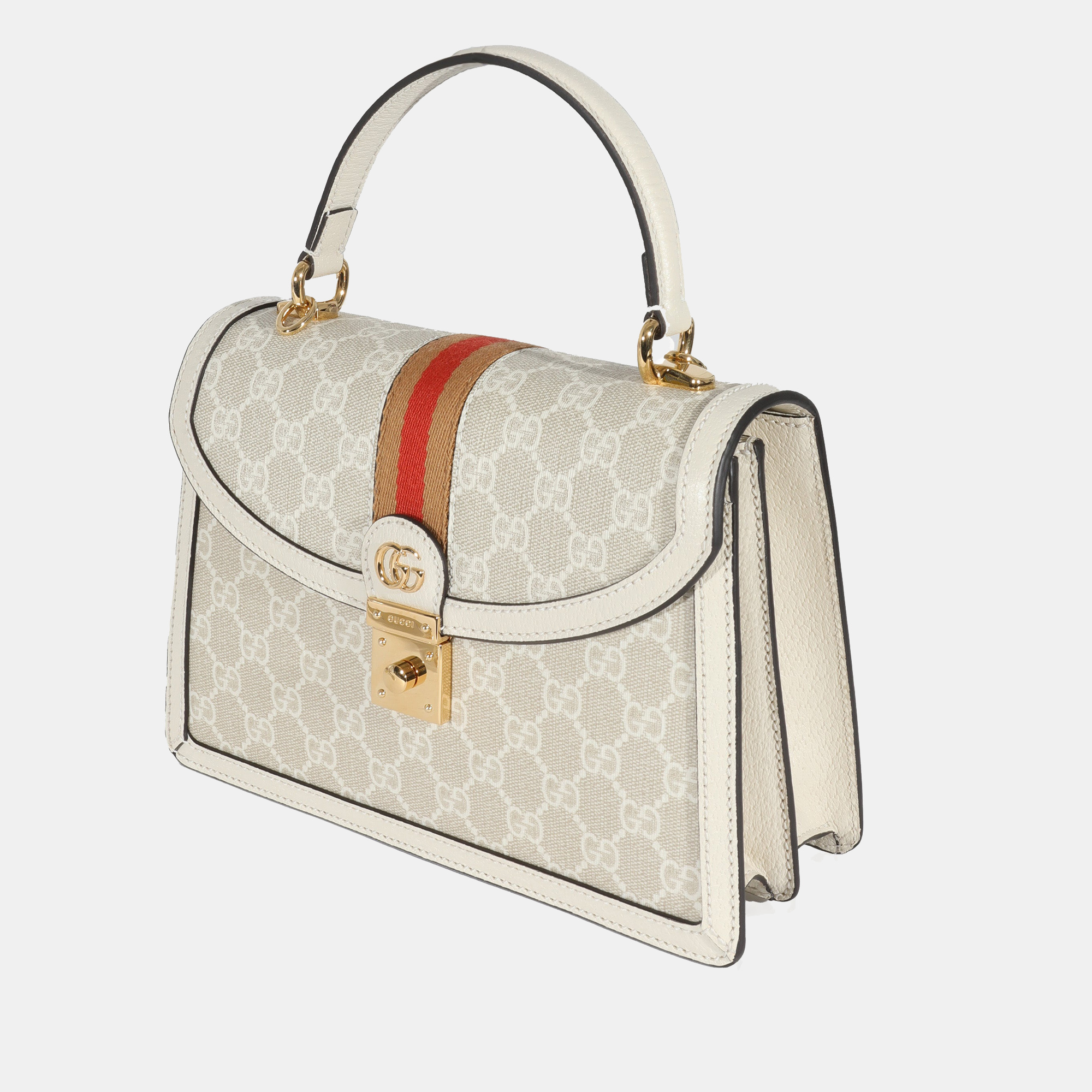 

Gucci Limited Edition Cream Ophidia GG Small Top Handle Bag