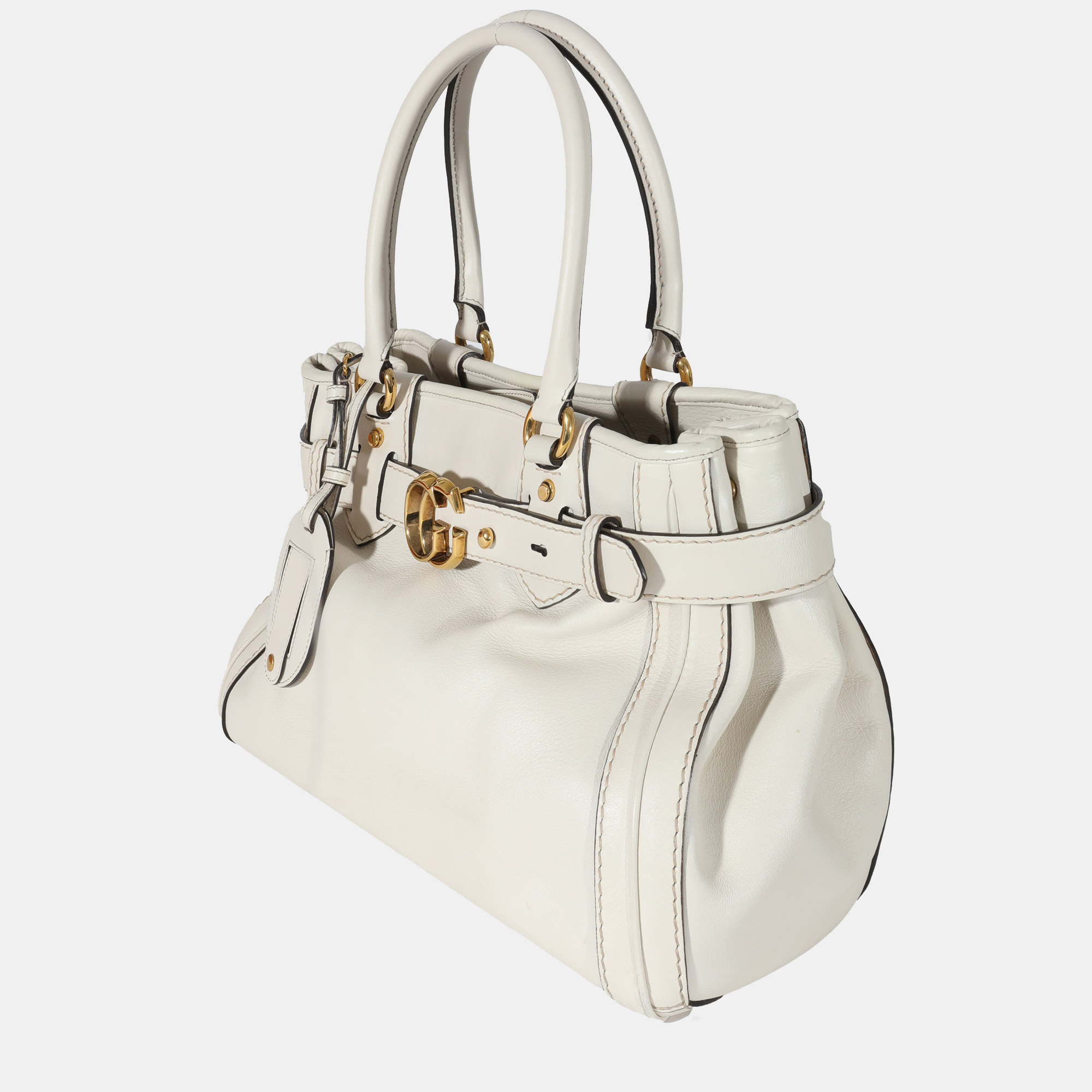 

Gucci White Leather GG Running Tote Bag