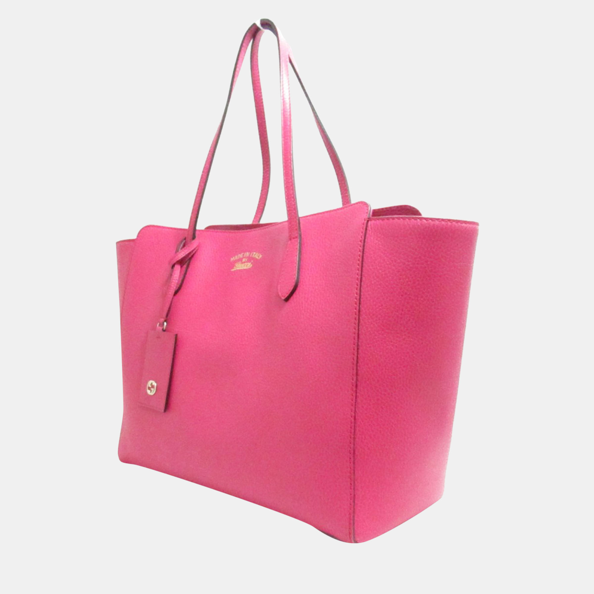 

Gucci Pink Leather Swing Tote Bag