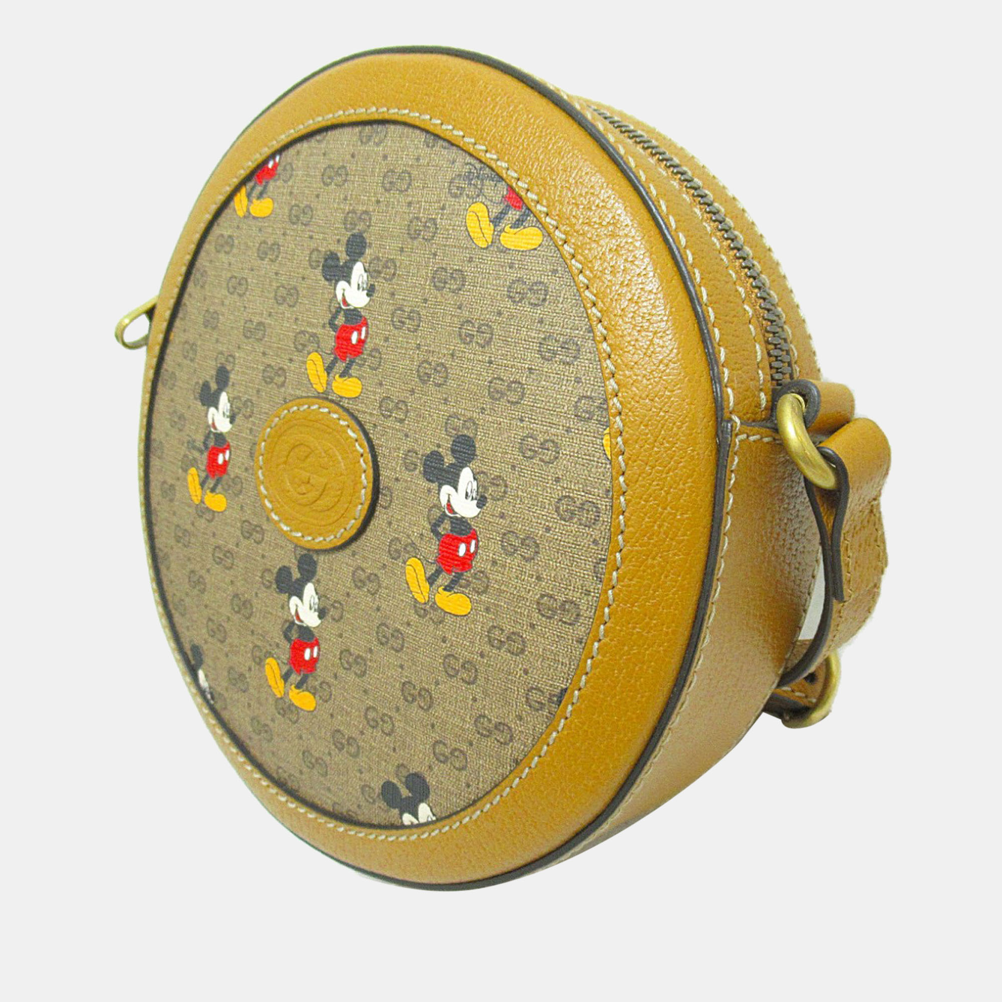 

Gucci x Disney Brown Micro GG Supreme Mickey Mouse Round Shoulder Bag