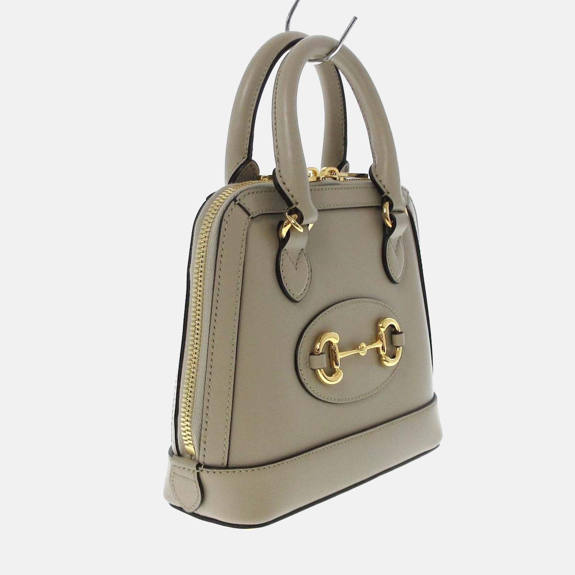 

Gucci Beige Leather Horsebit 1955 Top Handle Bag