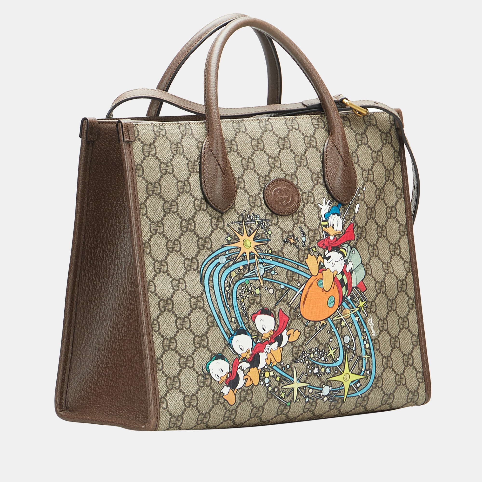 

Guccix Disney Beige/Brown Small GG Supreme Donald Duck Satchel