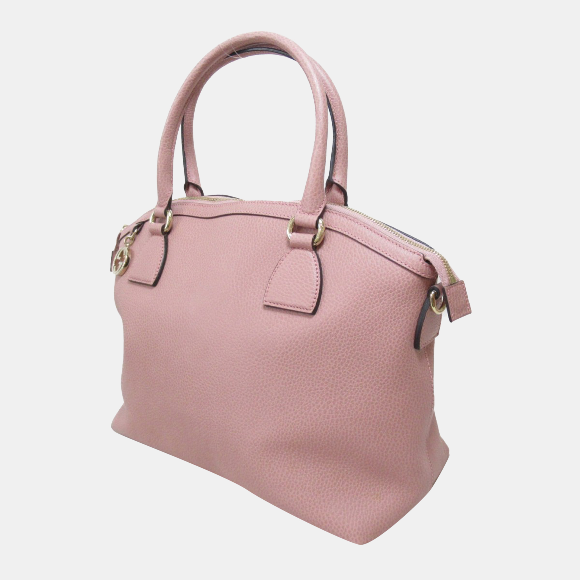 

Gucci Pink Leather GG Charm Dome Bag Handbag