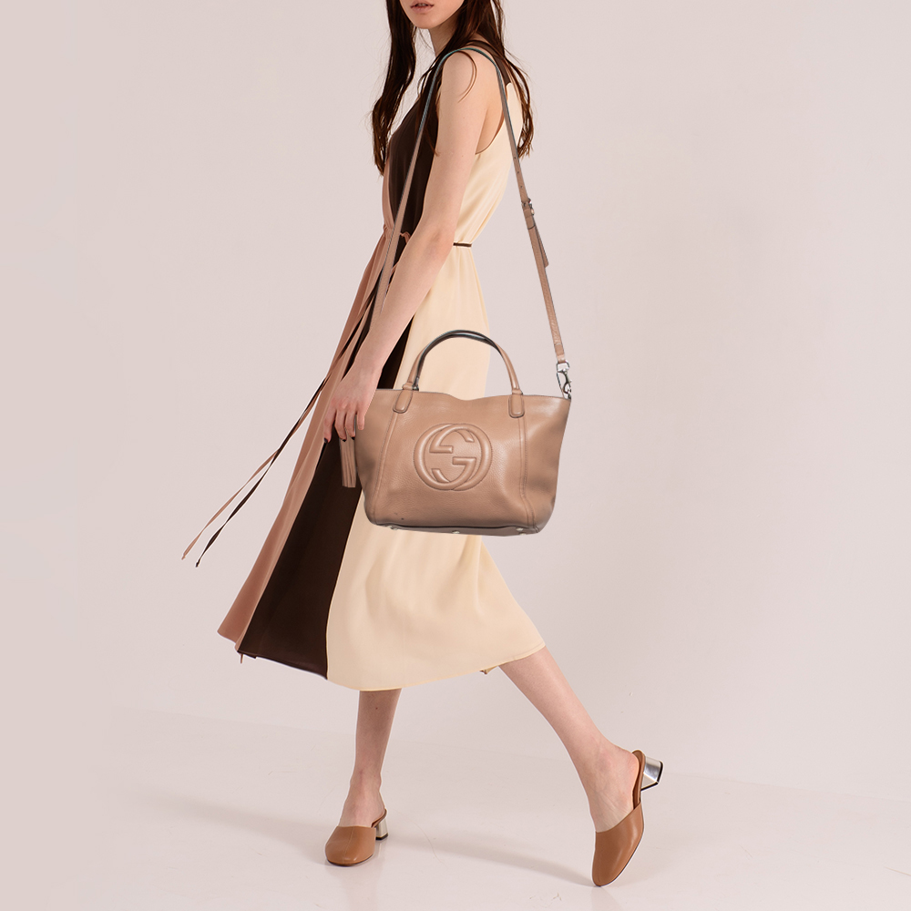 

Gucci Beige Leather Soho Tassel Tote
