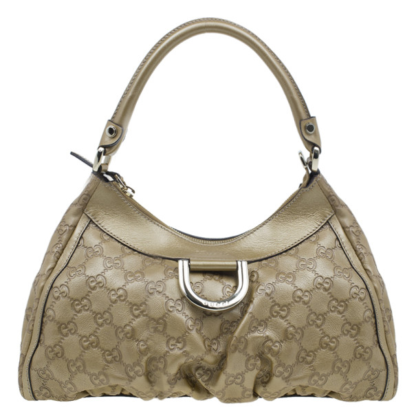 Pre Owned حقيبة غوتشي دي غولد جلد ذهبي غوتشيسيما صغيرة هوبو