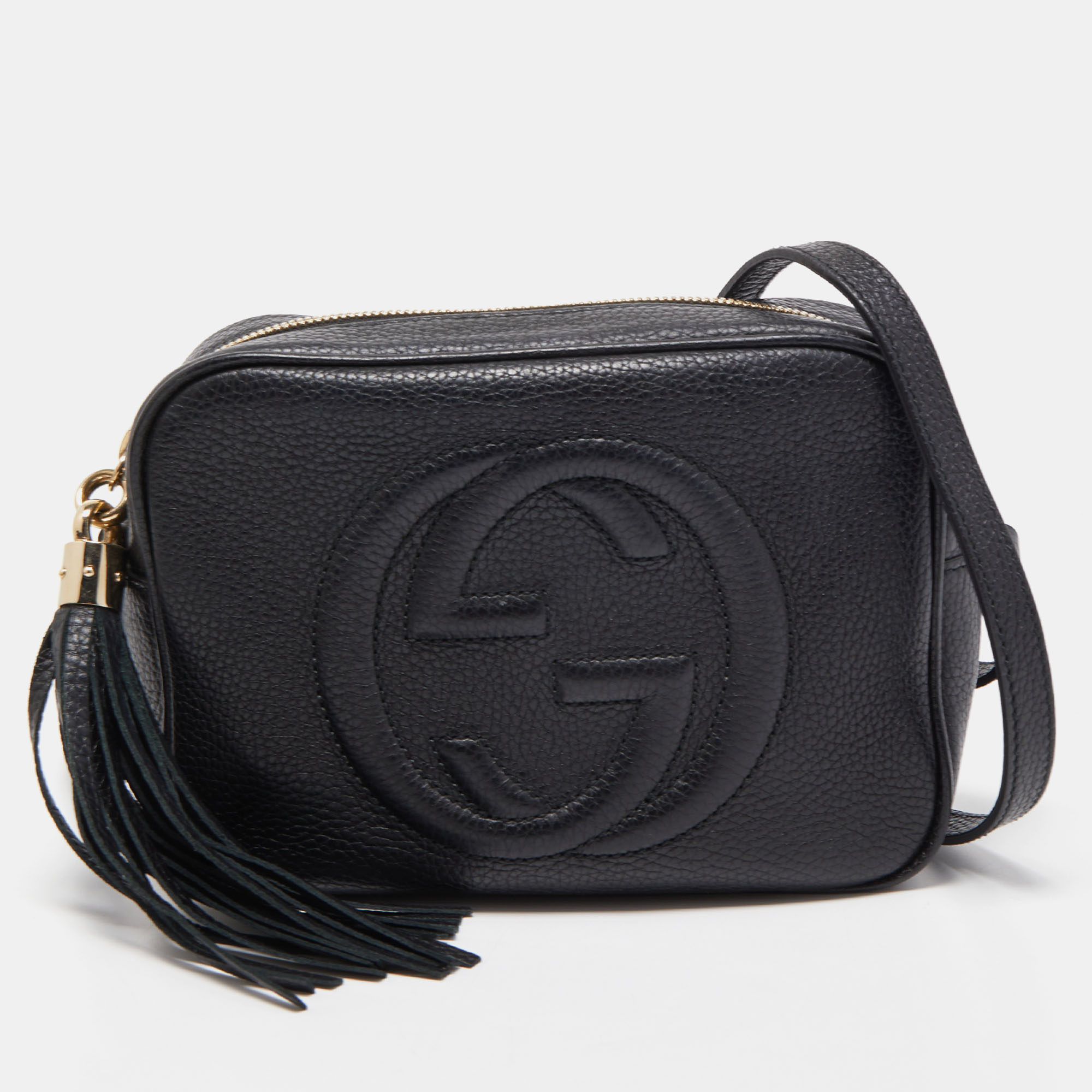 Pre Owned Gucci Black Leather Small Soho Disco Crossbody Bag