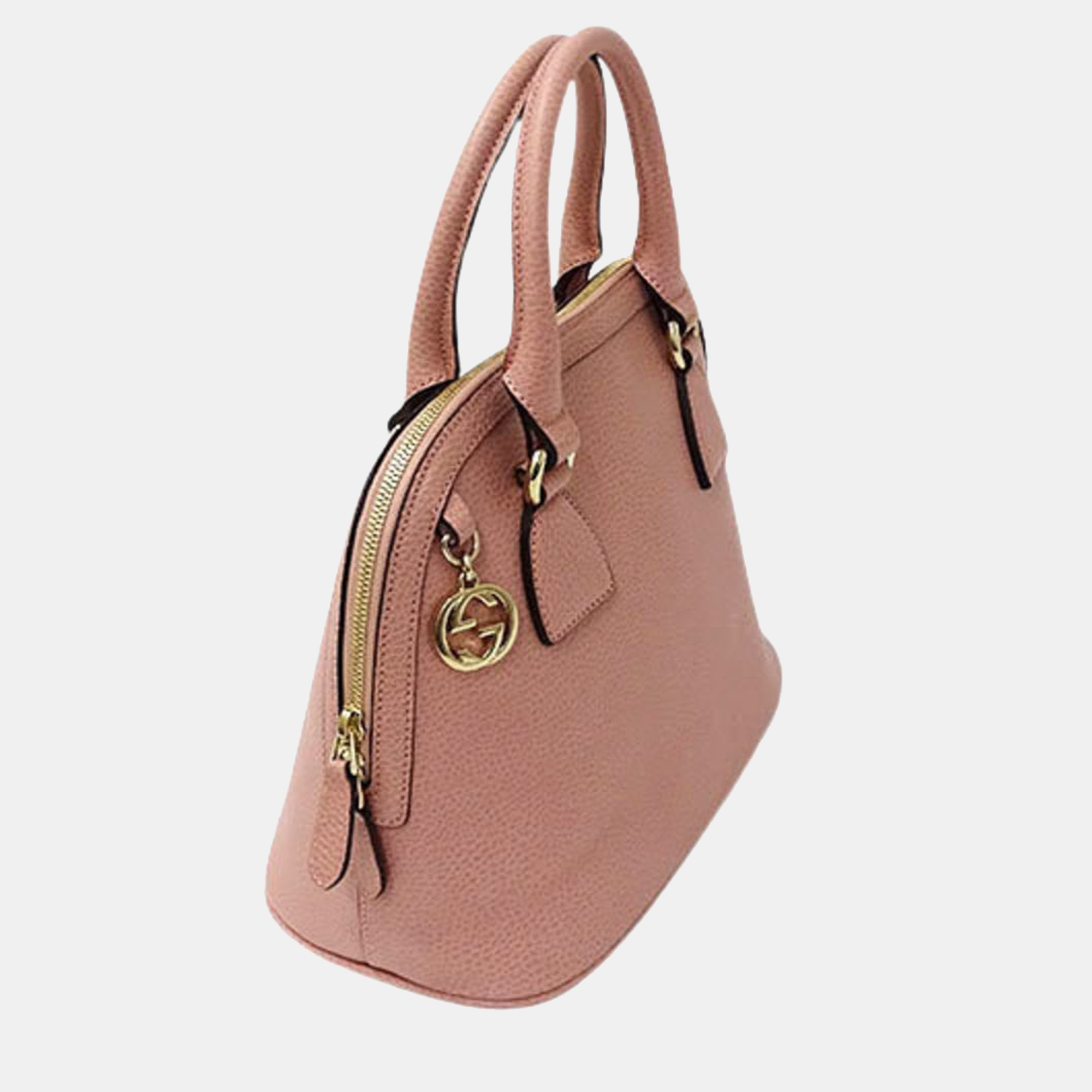 

Gucci Pink Leather GG Charm Mini Dome Top Handle Bag