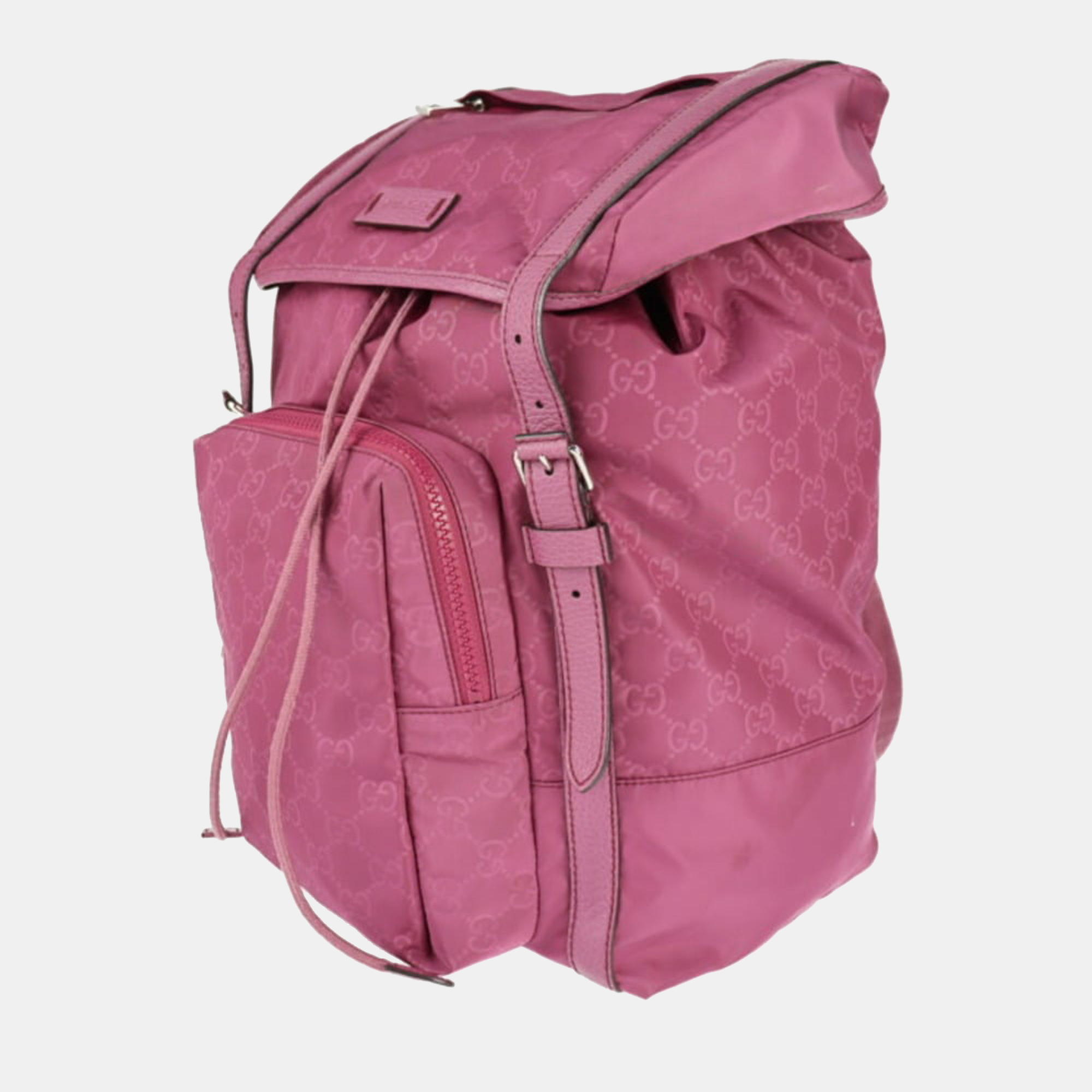 

Gucci Pink Nylon and Guccissima Canvas Buckle Backpack